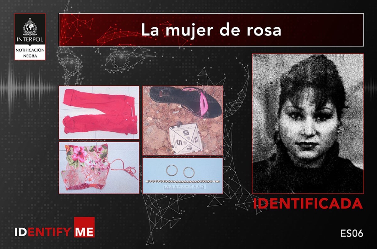 La imatge que ha difós Interpol de la dona identificada/Interpol