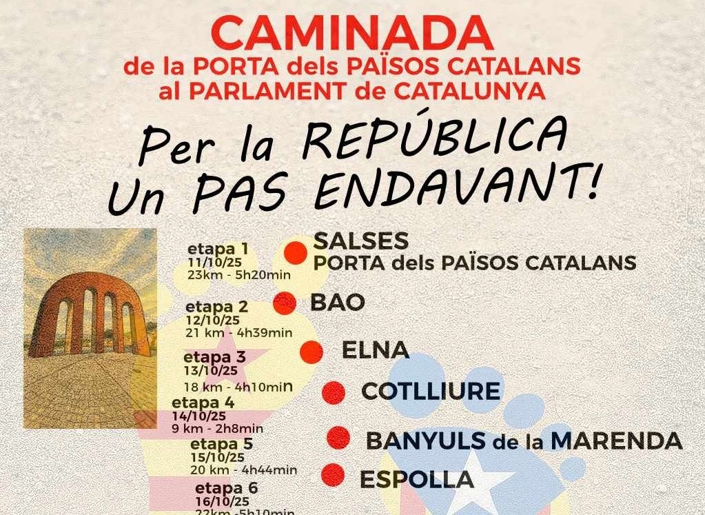 Part del cartell que anuncia la caminada de Salses al Parlament/QS