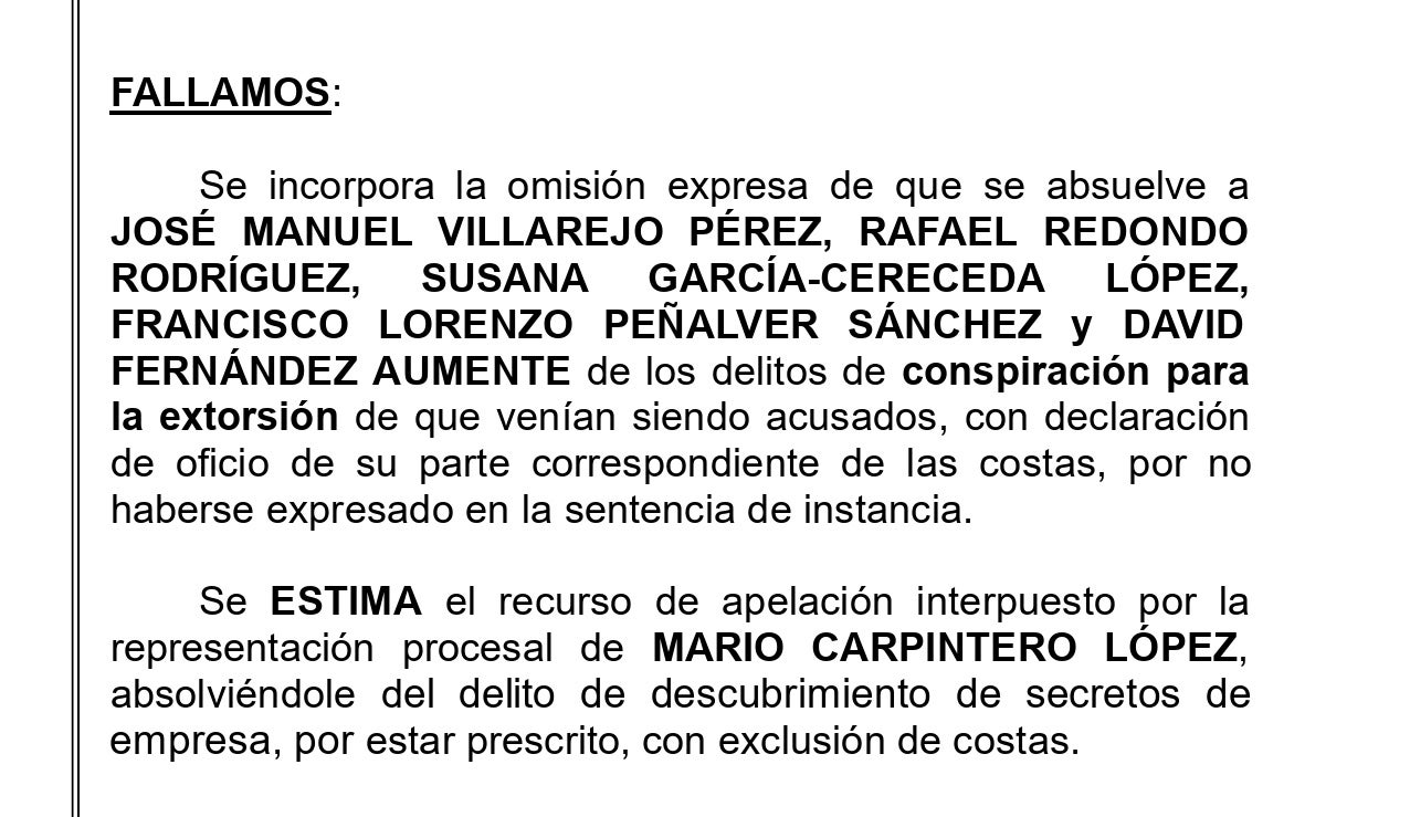 Parte dispositiva de la sentencia/QS