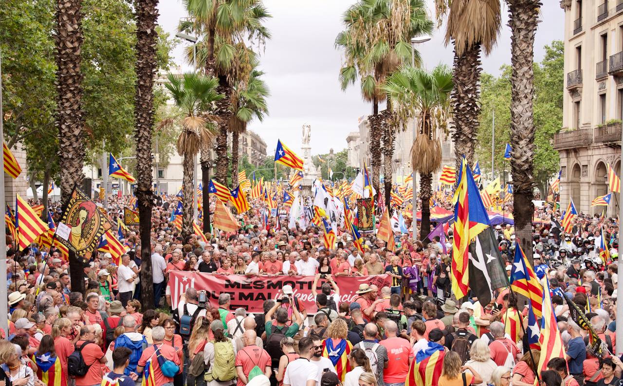 Milers de persones s'han congregat a pla de Palau per la manifestació independentista de la Diada / Mireia Comas