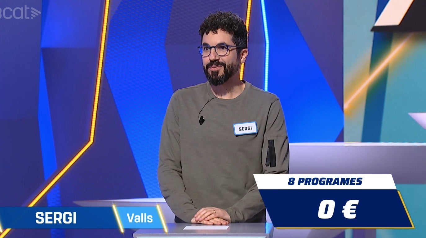 El Sergi ha aconseguit el pot de l'Atrapa'm si pots' després de vuit programes | 3Cat