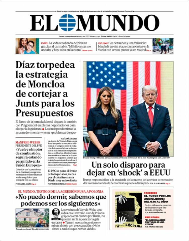 Portada de El Mundo al día siguiente de la Diada del 2025