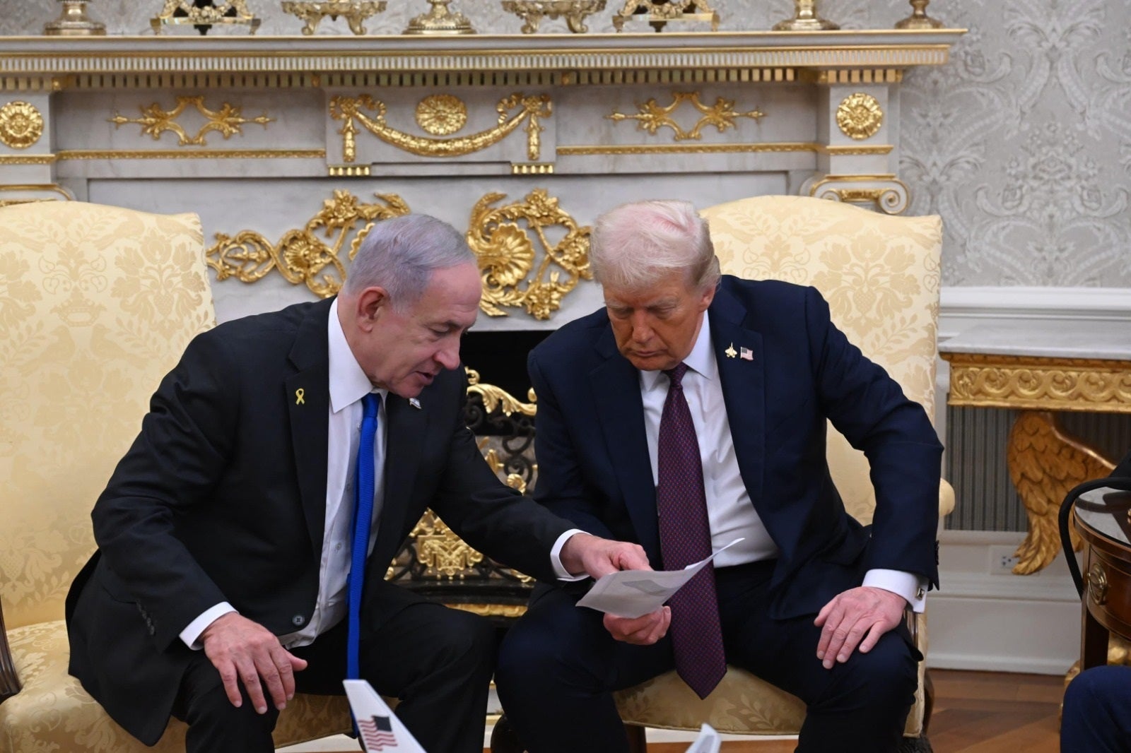 El president dels Estats Units, Donald Trump, i el líder israelià, Benjamin Netanyahu, es reuneixen a la Casa Blanca / Europa Press
REMITIDA / HANDOUT por OFICINA DEL PRIMER MINISTRO DE ISRAEL
Fotografía remitida a medios de comunicación exclusivamente para ilustrar la noticia a la que hace referencia la imagen, y citando la procedencia de la imagen en la firma
29/9/2025
