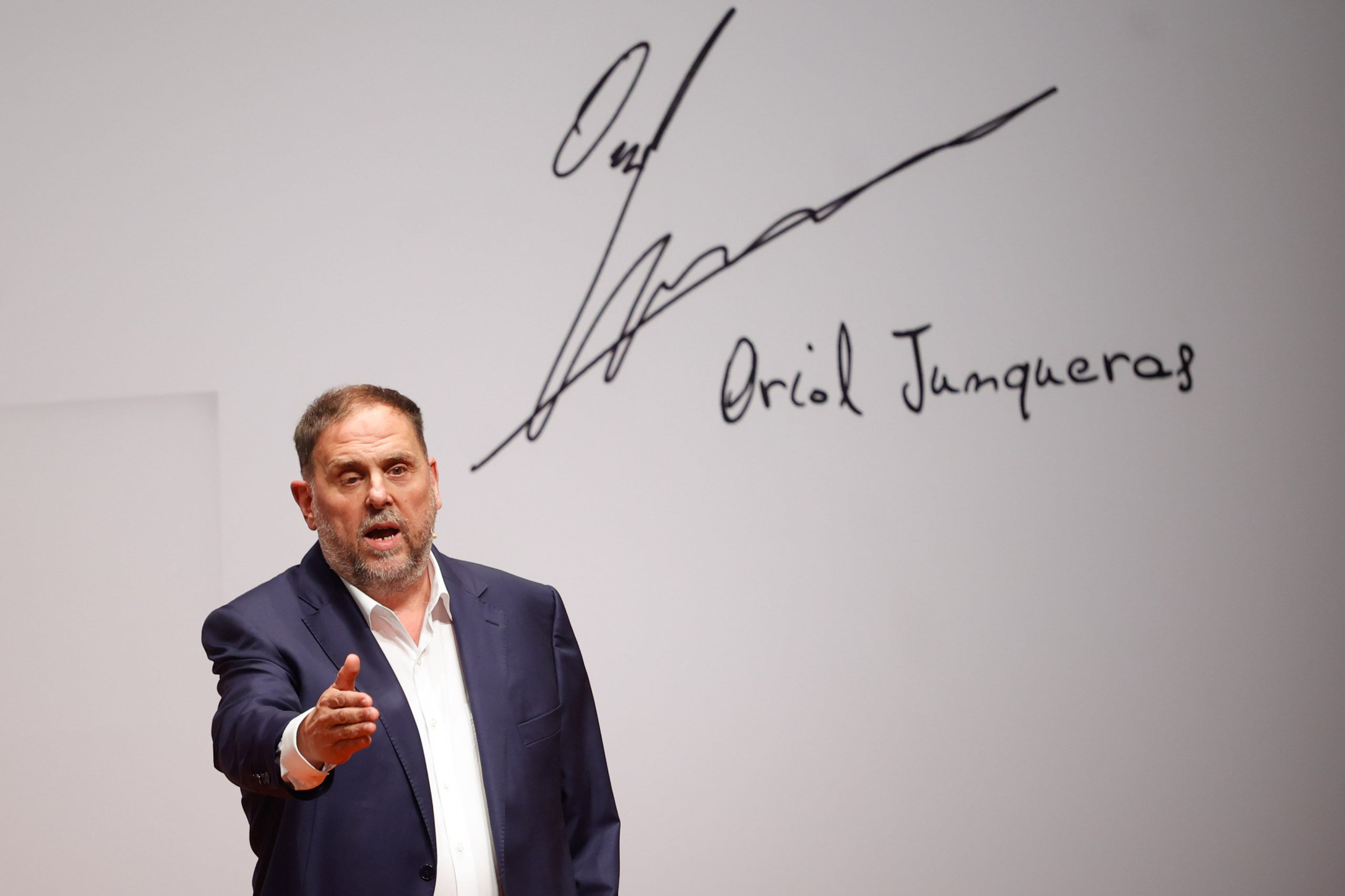 Oriol Junqueras, en la seva conferència com a candidat d'ERC a la presidència de la Generalitat/Kike Rincón/EP