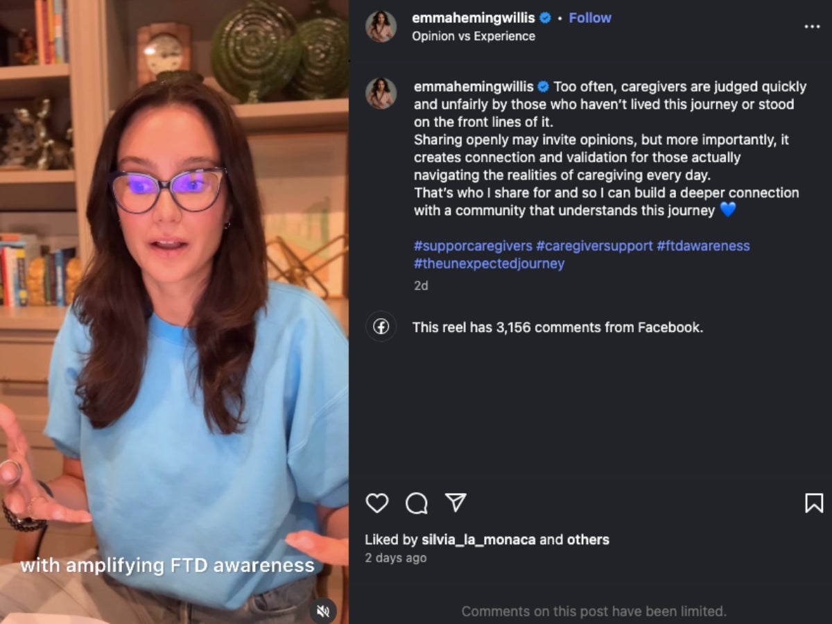 La dona de Bruce Willis revela que ha rebut crítiques per ingressar l'actor en un centre especialitzat | Instagram