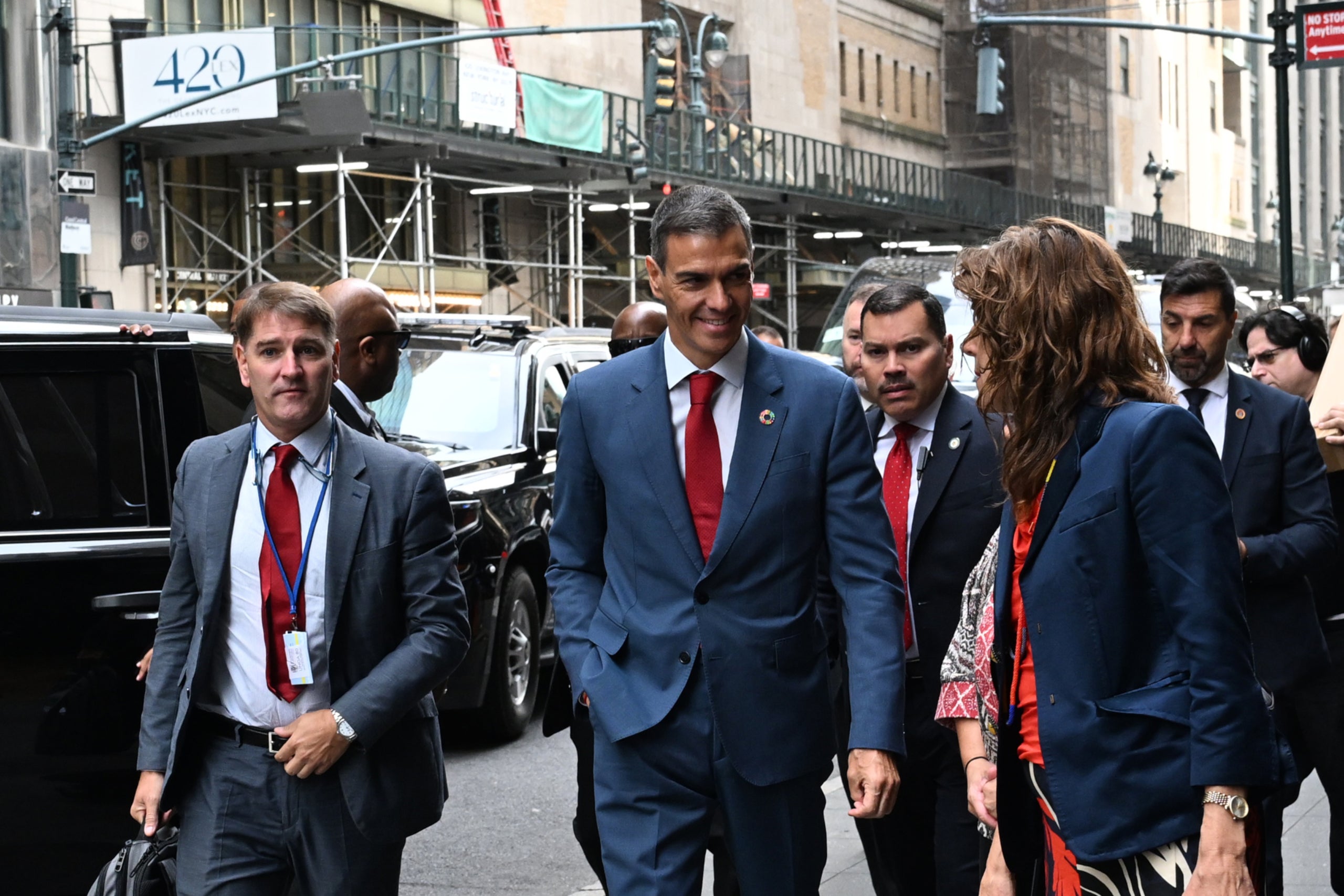 El president espanyol, Pedro Sánchez, durant un viatge a Nova York / Pool Moncloa/Borja Puig de la Bellacasa