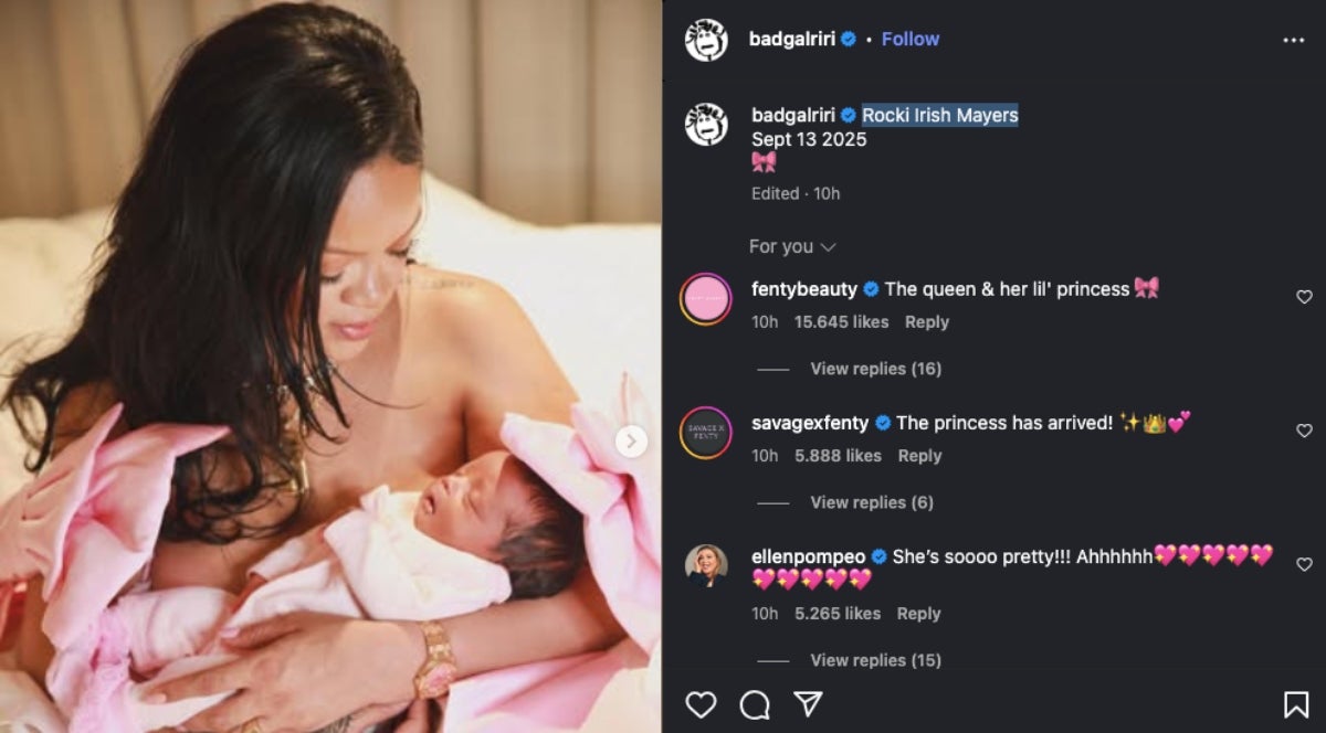 Rihanna anuncia el naixement de la seva tercera bebè amb A$AP Rocky | Instagram