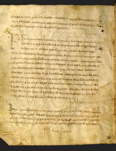 Las capitulaciones de las Valls d'Àneu que ya hablaban de la Brujería en el año 1424/Archivo Corona de Aragón