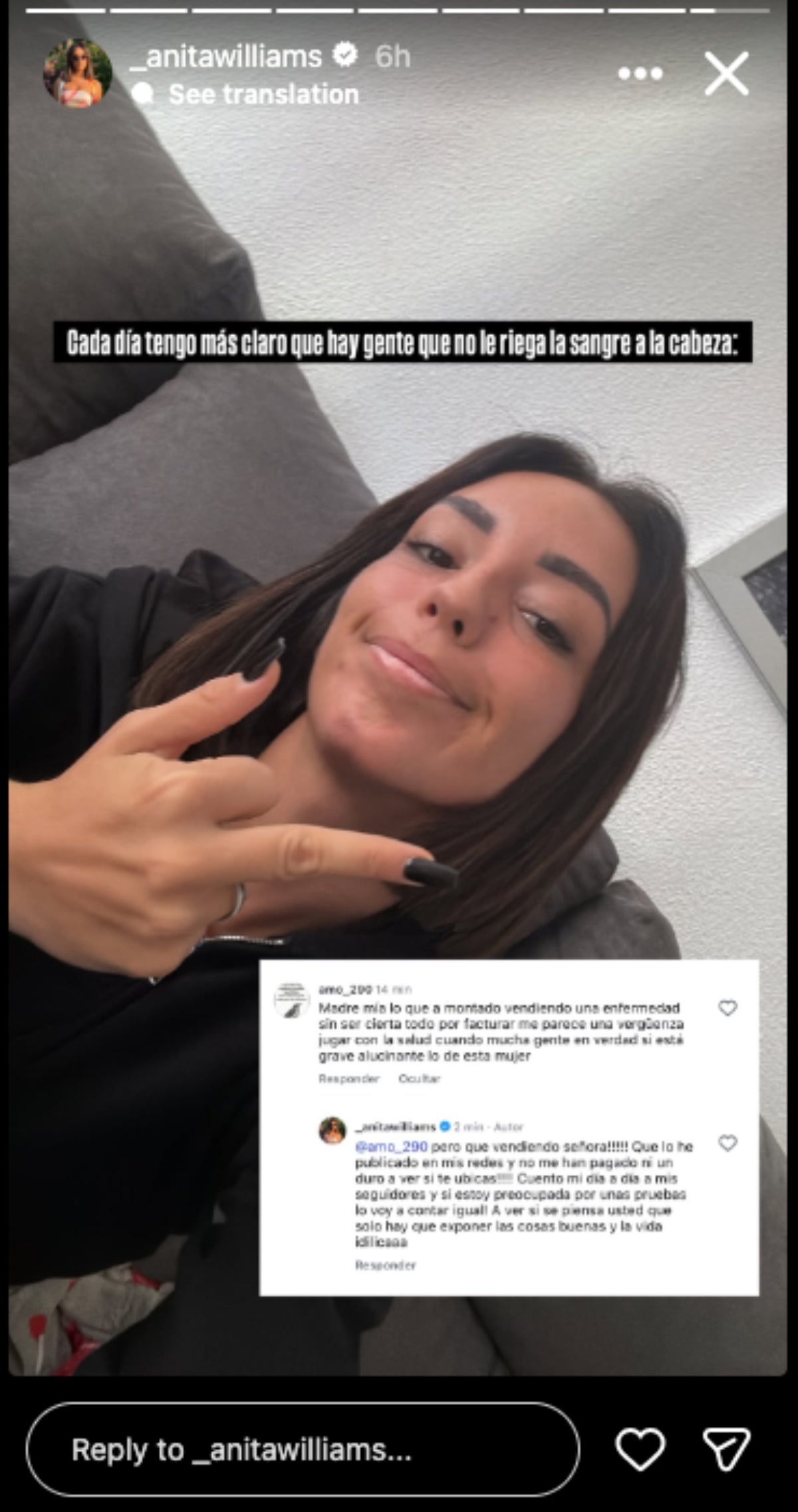 Anita Williams respon a les crítiques | Instagram