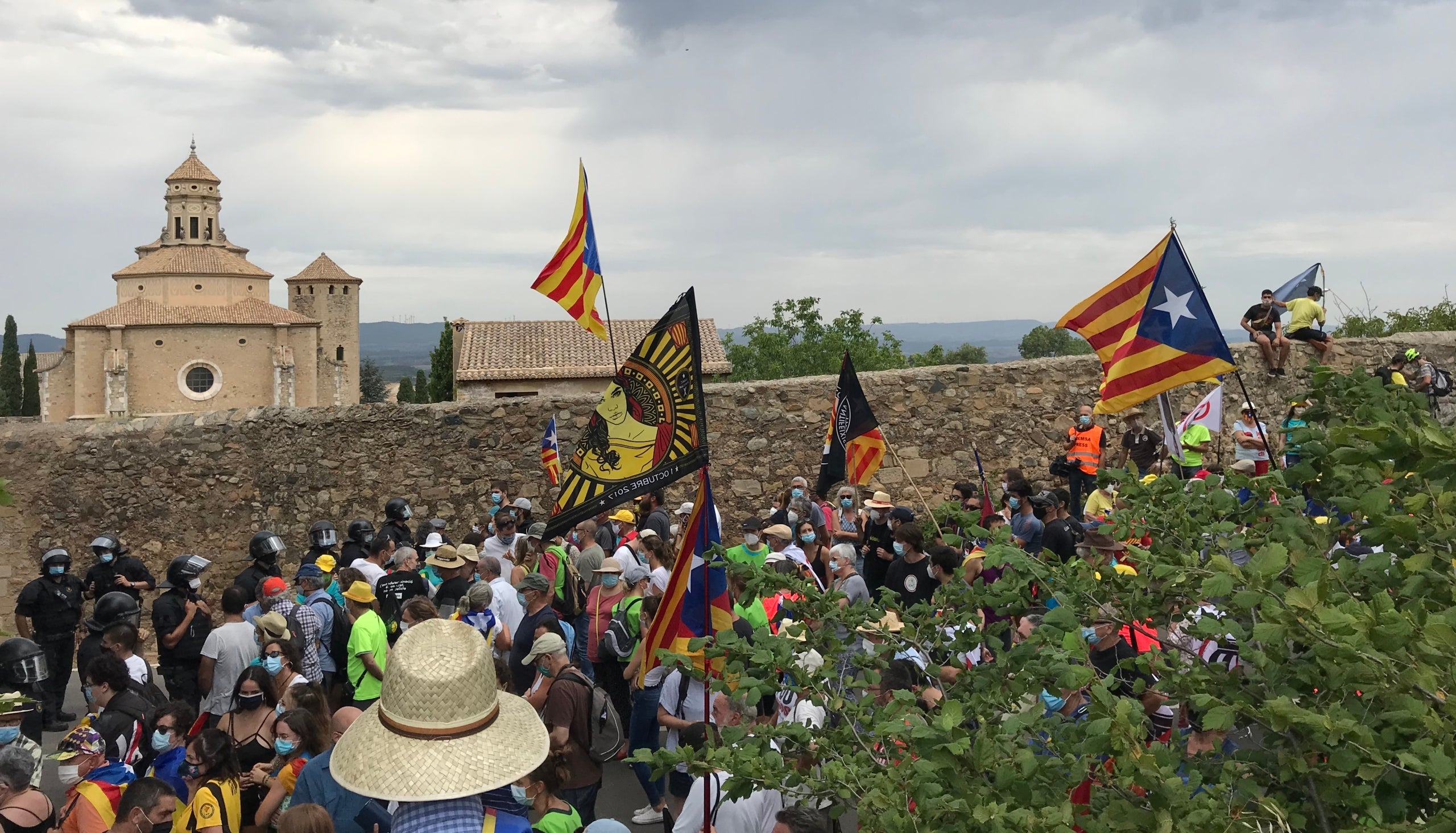Una imagen de la protesta contra la visita de los reyes españoles a Poblet, cuando fue detenido Toni a quien ahora se le rechaza la aplicación de la amnistía/Quico Sallés