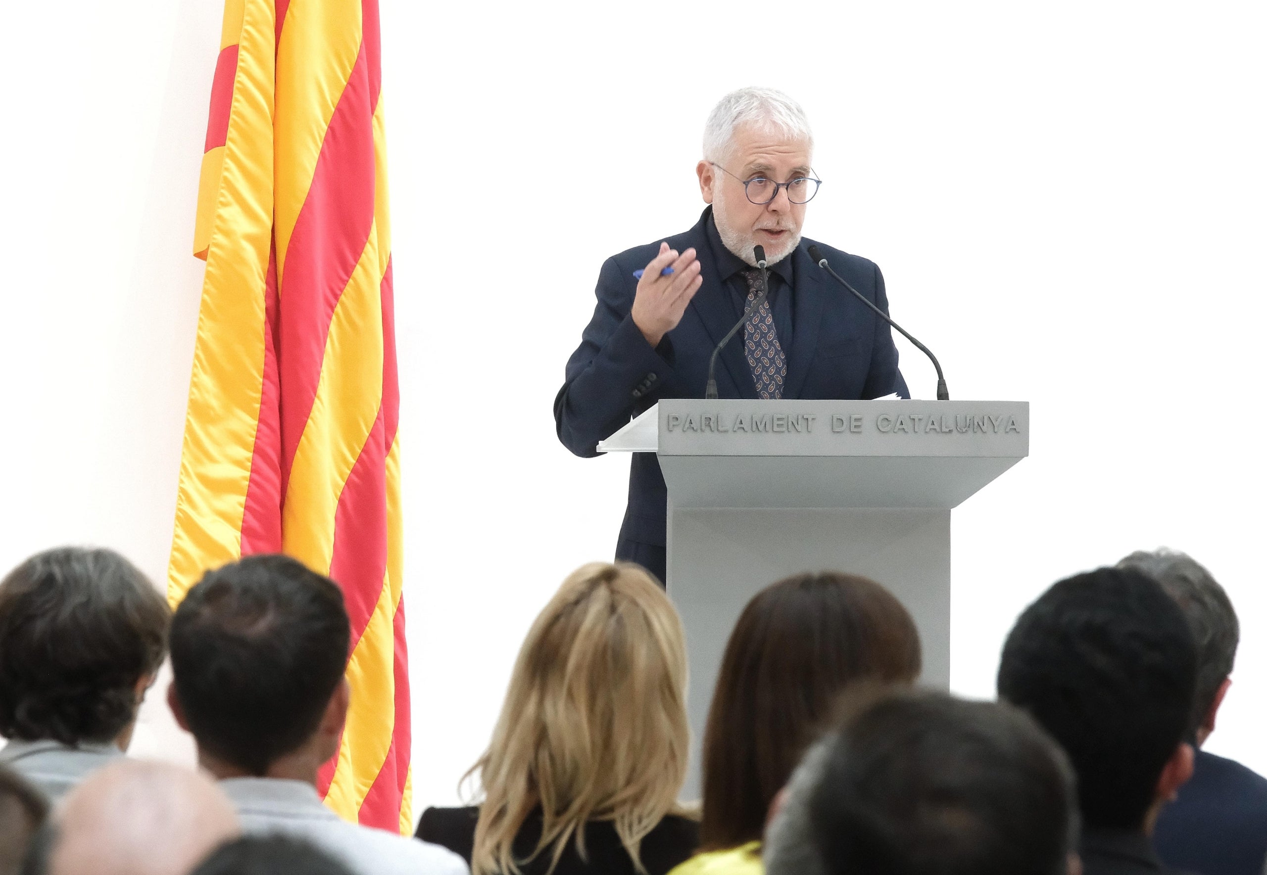 El presidente del CAC, Xevi Xirgo, durante su intervención en el acto del 25º aniversario del organismo / CAC