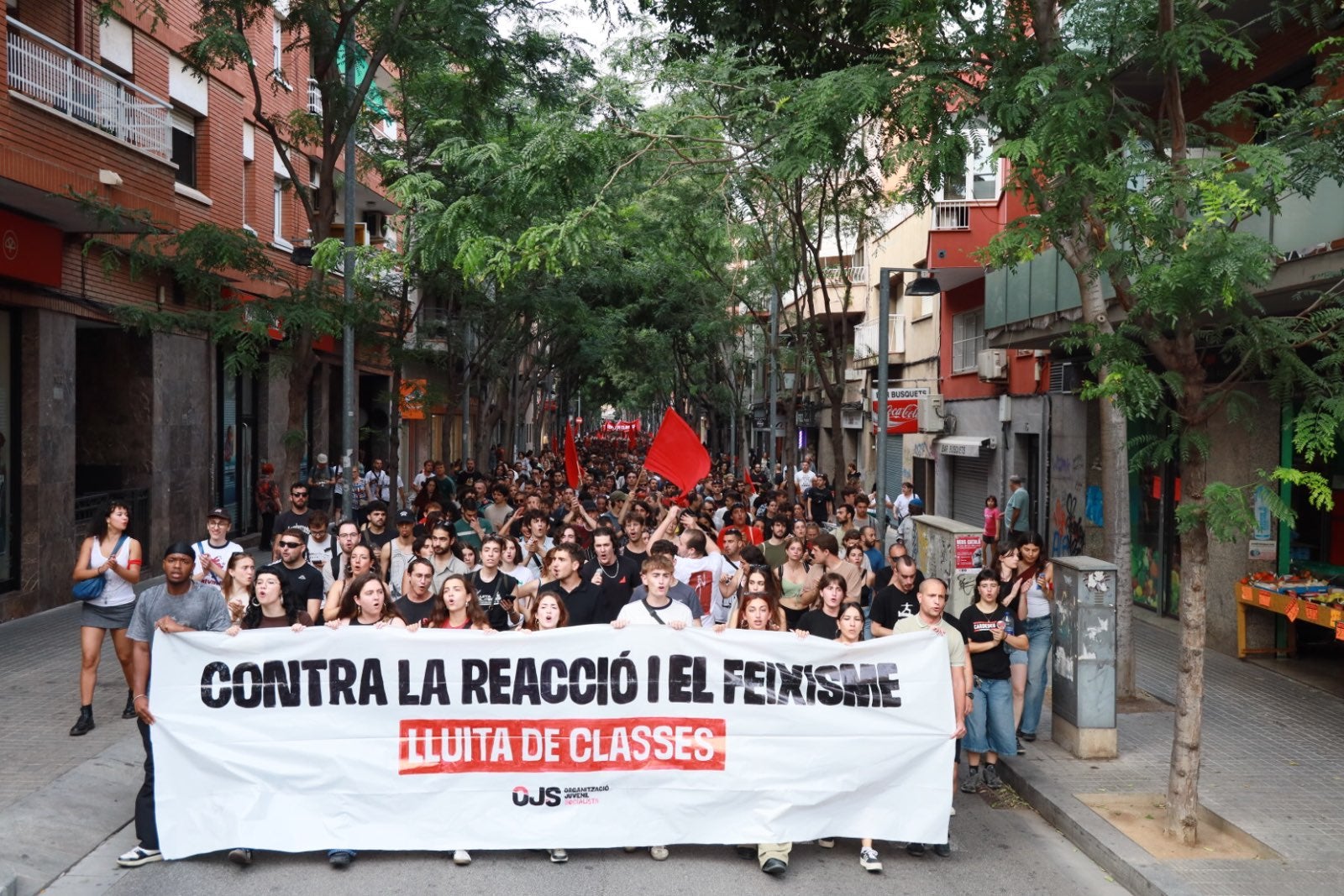 Una imatge de la manifestació de l'OJS a Badalona/ACN