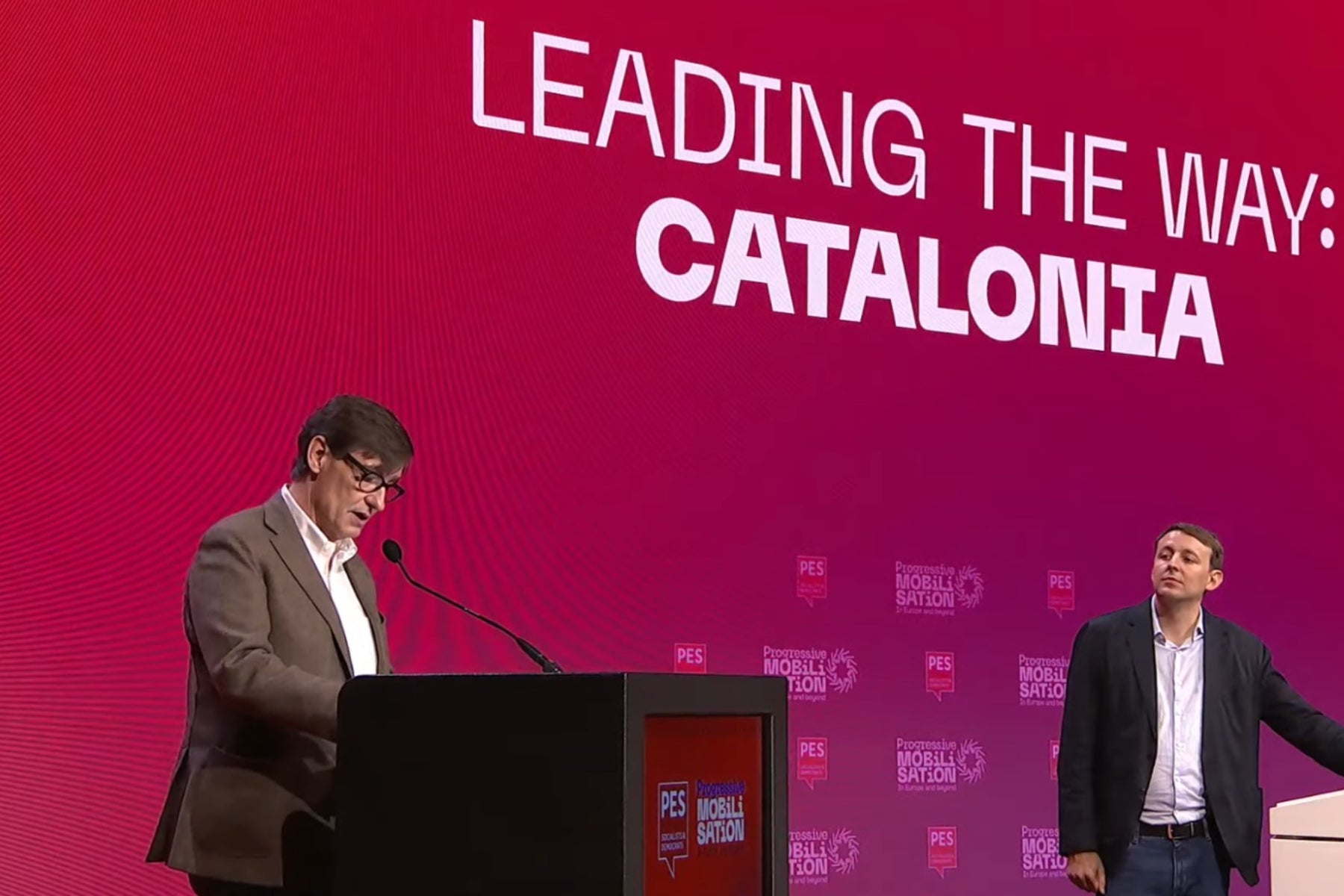 Salvador Illa, en un moment de la seva intervenció a Congrés del Partit dels Socialistes Europeus / YouTube