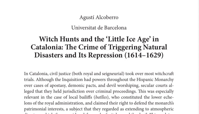 Capítulo del libro de Alcoberro sobre cambio climático y brujas