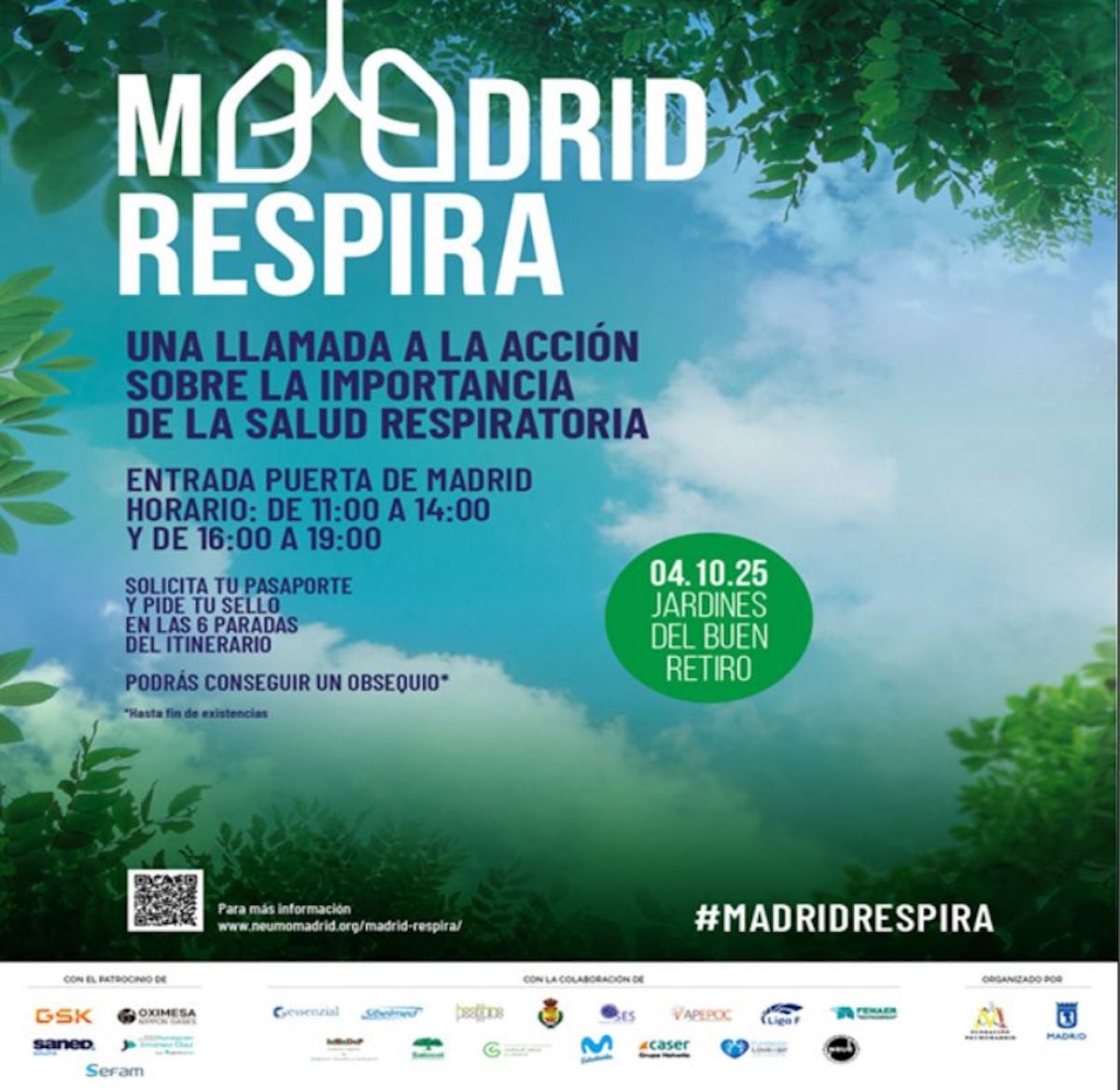 La Fundació Jiménez Díaz participa un any més a Madrid Respira, iniciativa de Neumomadrid i l'Ajuntament per a conscienciar sobre la salut respiratòria