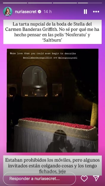 Nuria Marín mostra com és el pastís de boda de Stella Banderas - Instagram