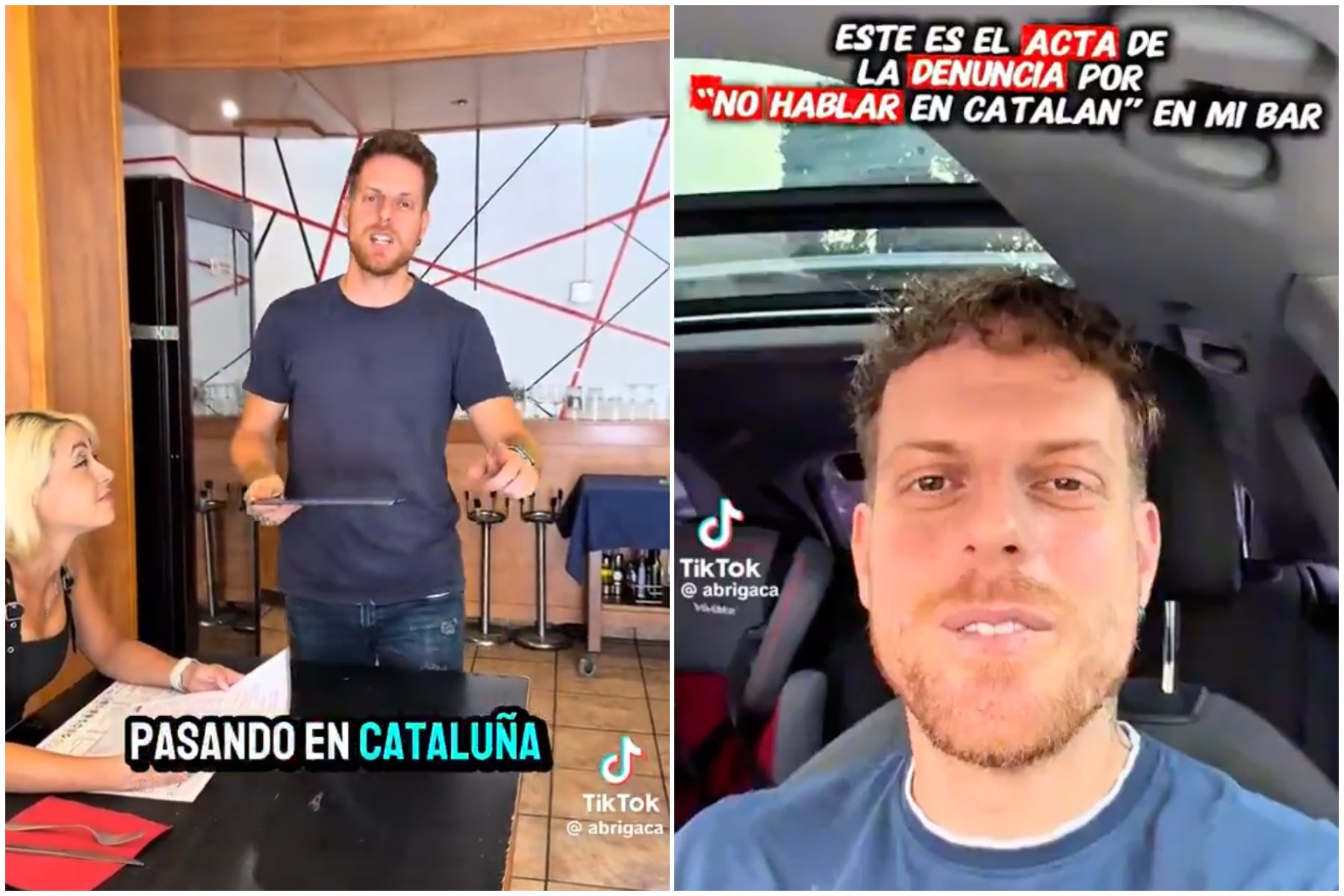 Captures dels vídeos d'Abraham Galera, propietari del Bar Danus a Tordera / TikTok