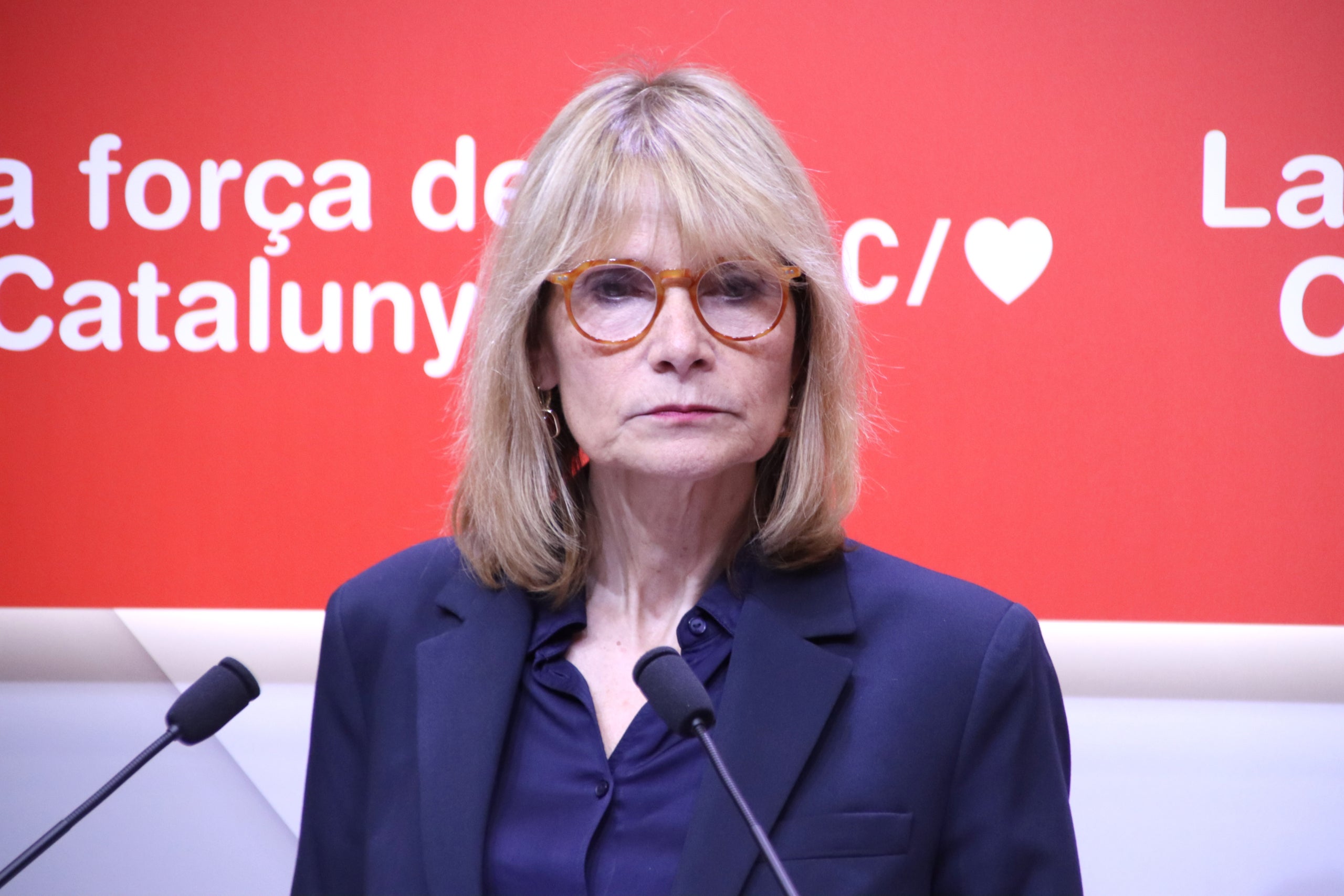 La portaveu del PSC, Lluïsa Moret, en roda de premsa / ACN