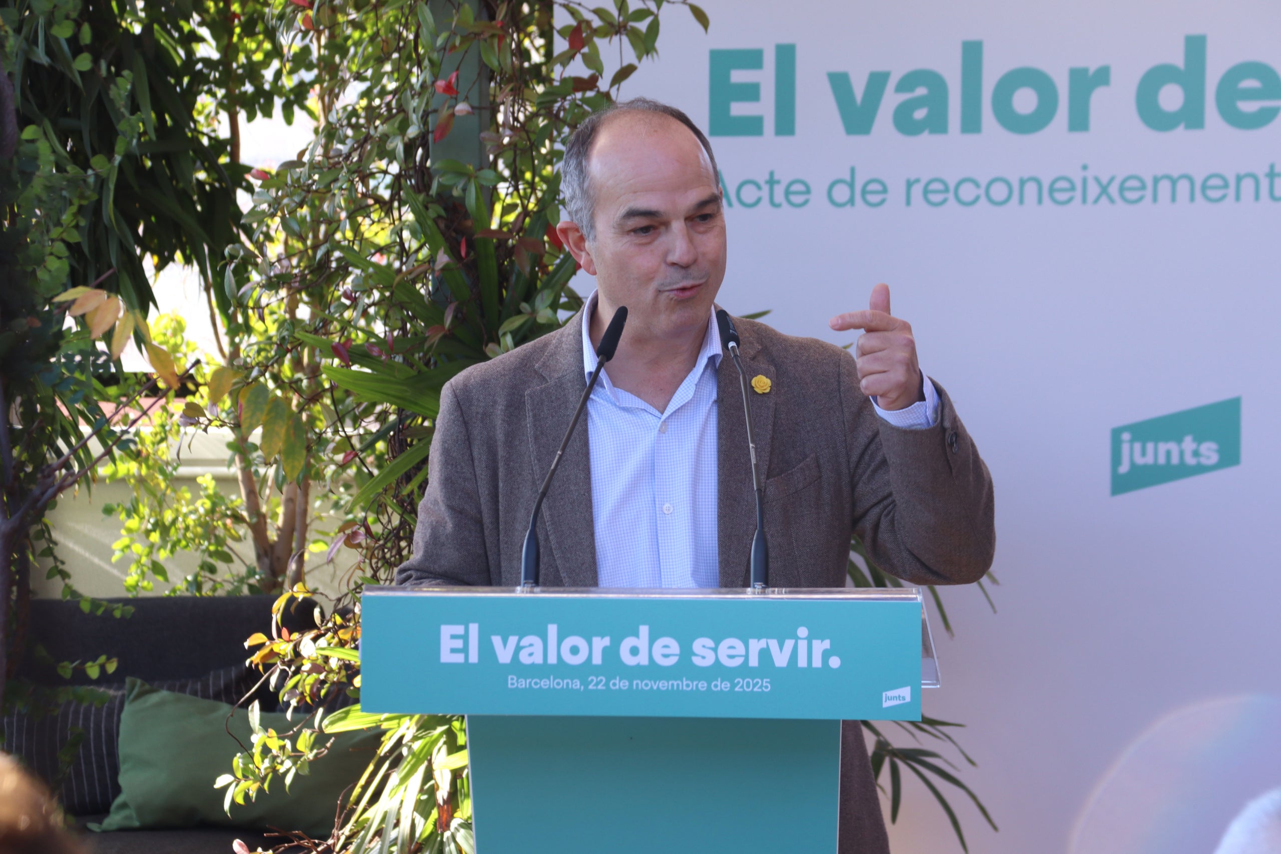 El secretario general de Junts, Jordi Turull, en un acto en Barcelona este sábado / Maria Pratdesaba (ACN)