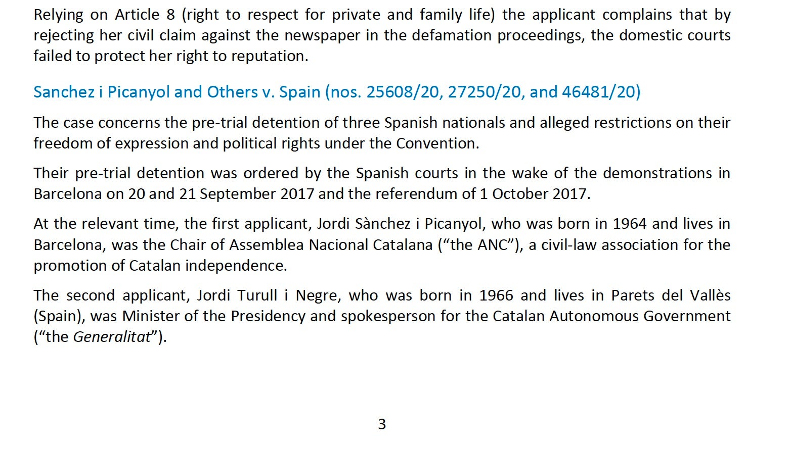 Part de l'agenda del sis de novembre on es dictarà la sentència sobre els drets polítics de Sánchez, Junqueras i Turull/QS