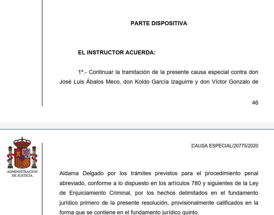 Part dispositiva de la interlocutòria/QS