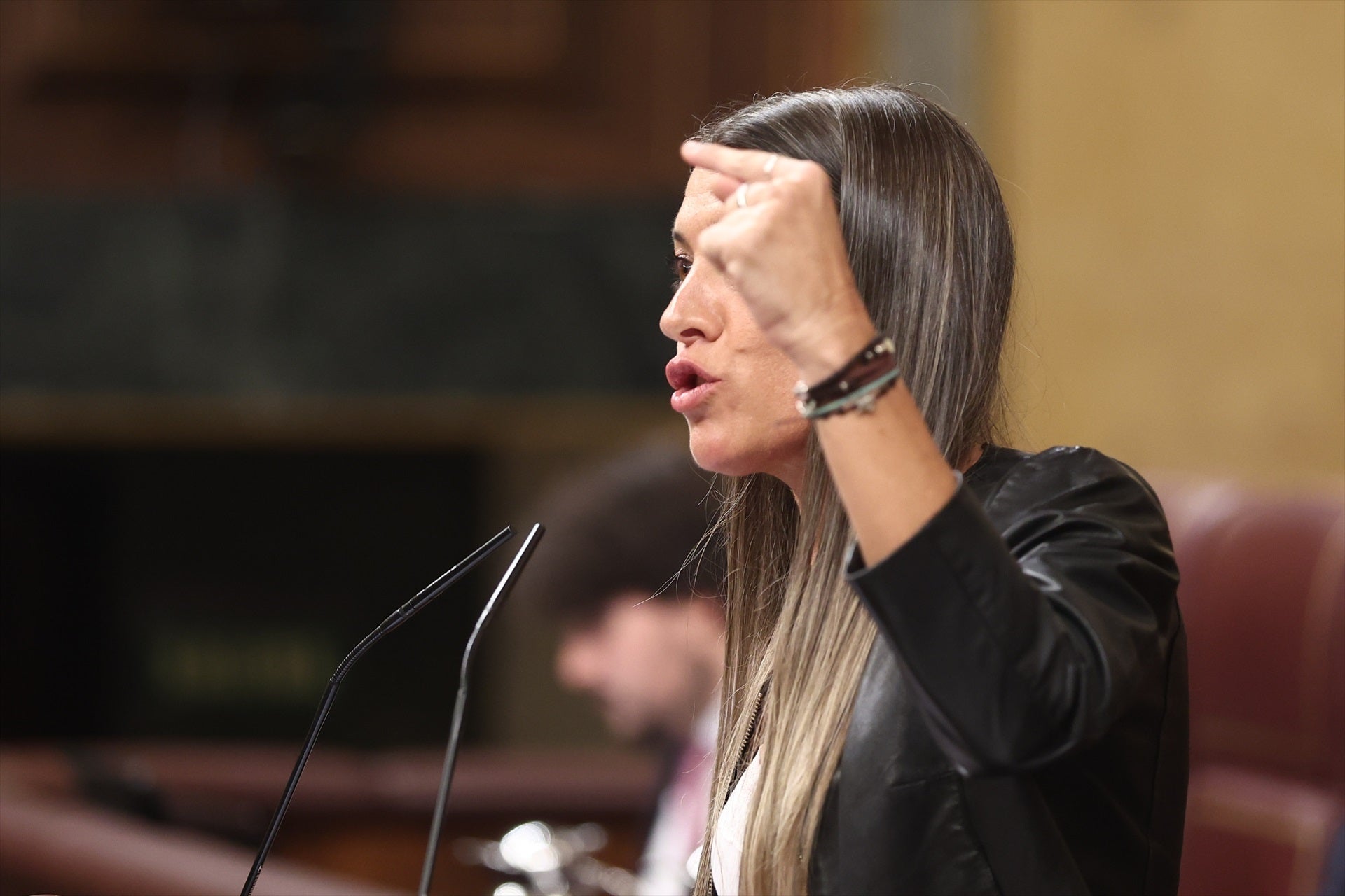 La portaveu de Junts al Congrés, Míriam Nogueras, durant una sessió de control al govern espanyol / Europa Press