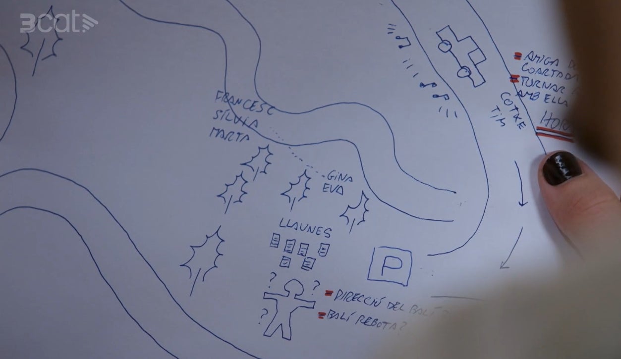 La Gina ha fet un croquis de l'escena de l'accident a 'Com si fos ahir' | 3Cat