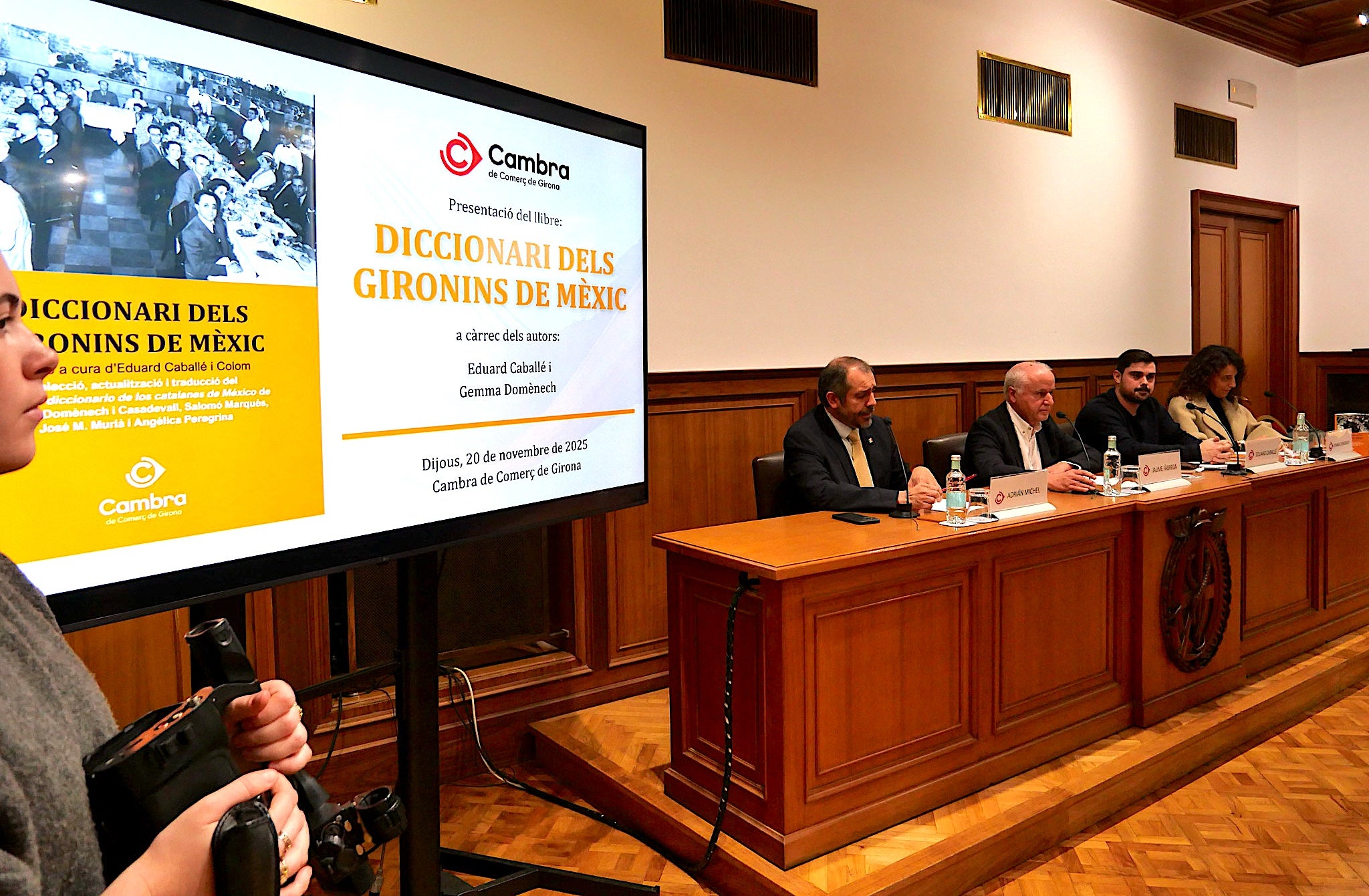 La presentación del 'Diccionari dels gironins de Mèxic', este 20-N en la Cámara de Comercio de Girona / Cedida