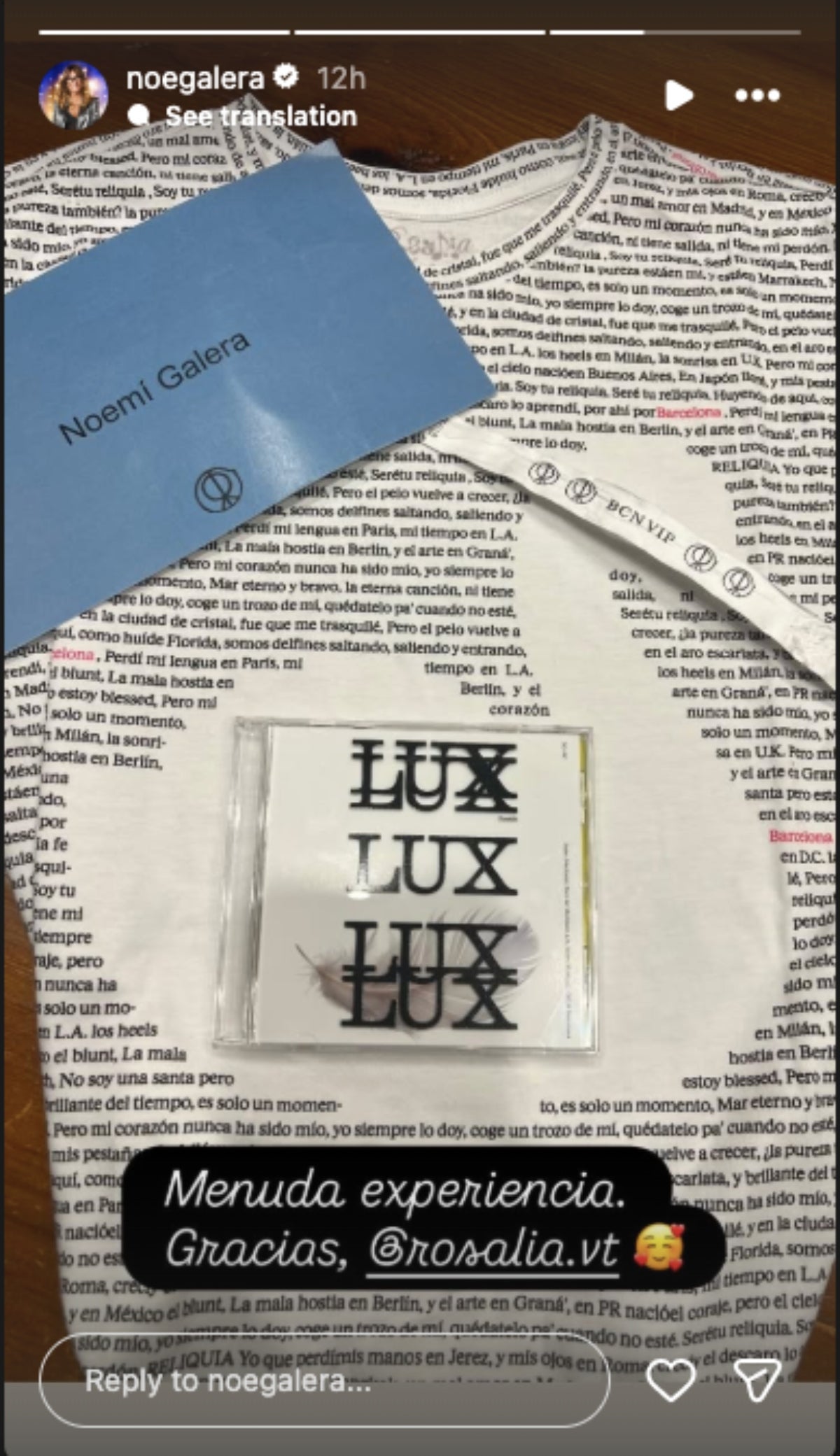 Noemí Galera, convidada a la festa exclusiva de Rosalía | Instagram