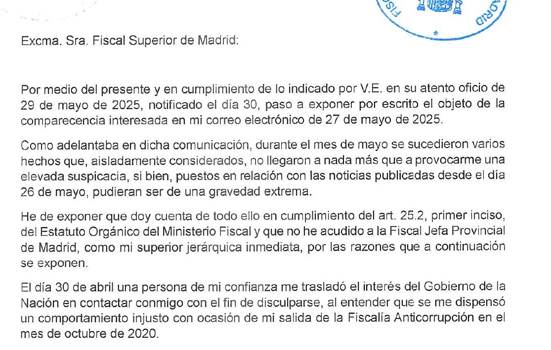 Parte de la denuncia del fiscal Stampa a la que ha tenido acceso El Món/QS