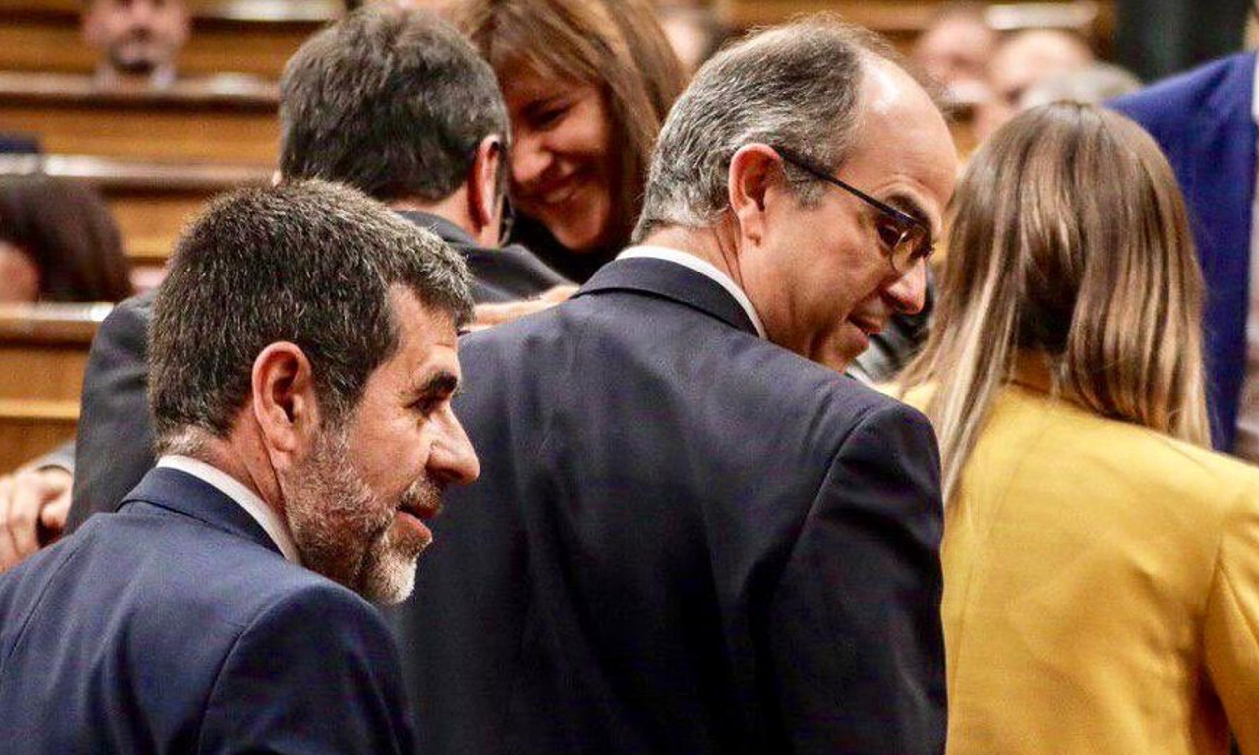 Jordi Sànchez y Jordi Turull cuando fueron elegidos diputados en el Congreso/Archivo