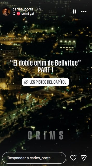 TV3 emetrà la primera part d'un capítol triple de Crims - Instagram