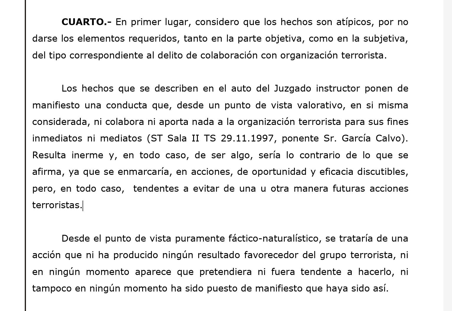 Vot particular del cas Faisan del magistrat Ricardo de Prada