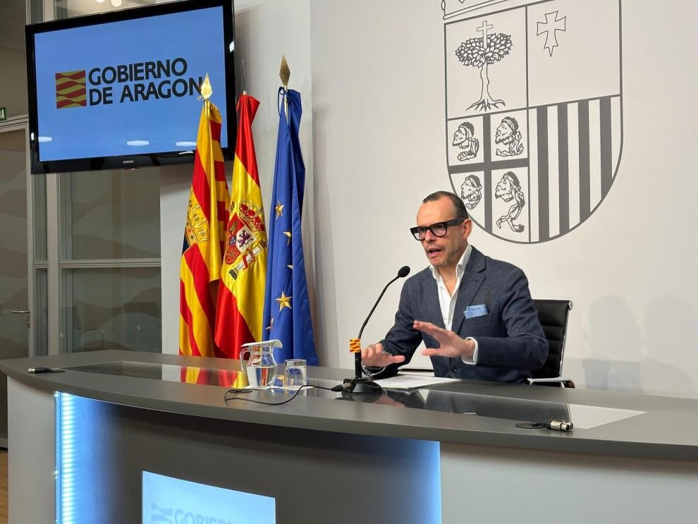 Pedro Olloqui, en roda de premsa/Govern d'Aragó