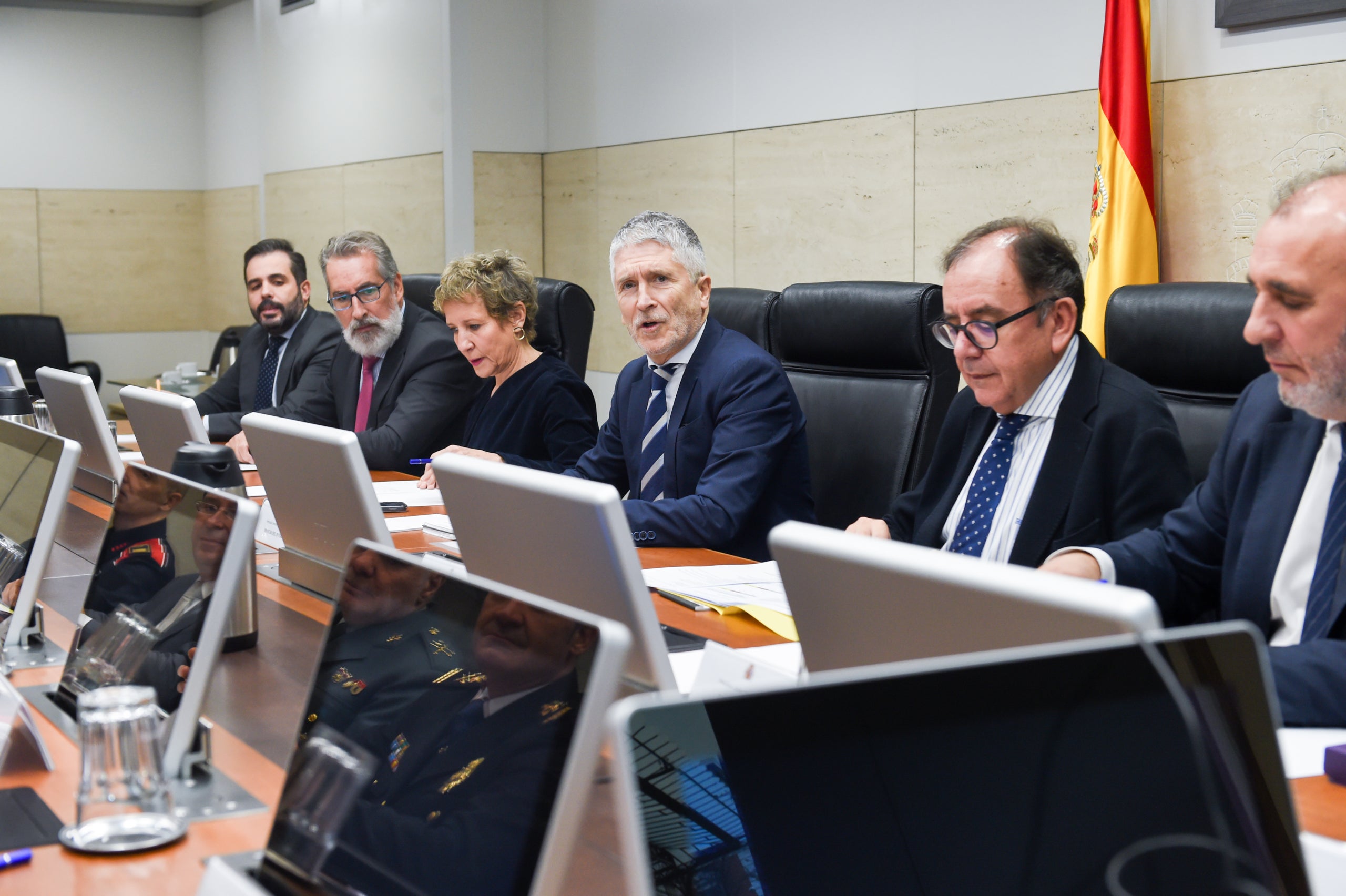 Reunió de la Mesa de Valoració de l'alerta antiterrorista presidida per Marlaska /MdI