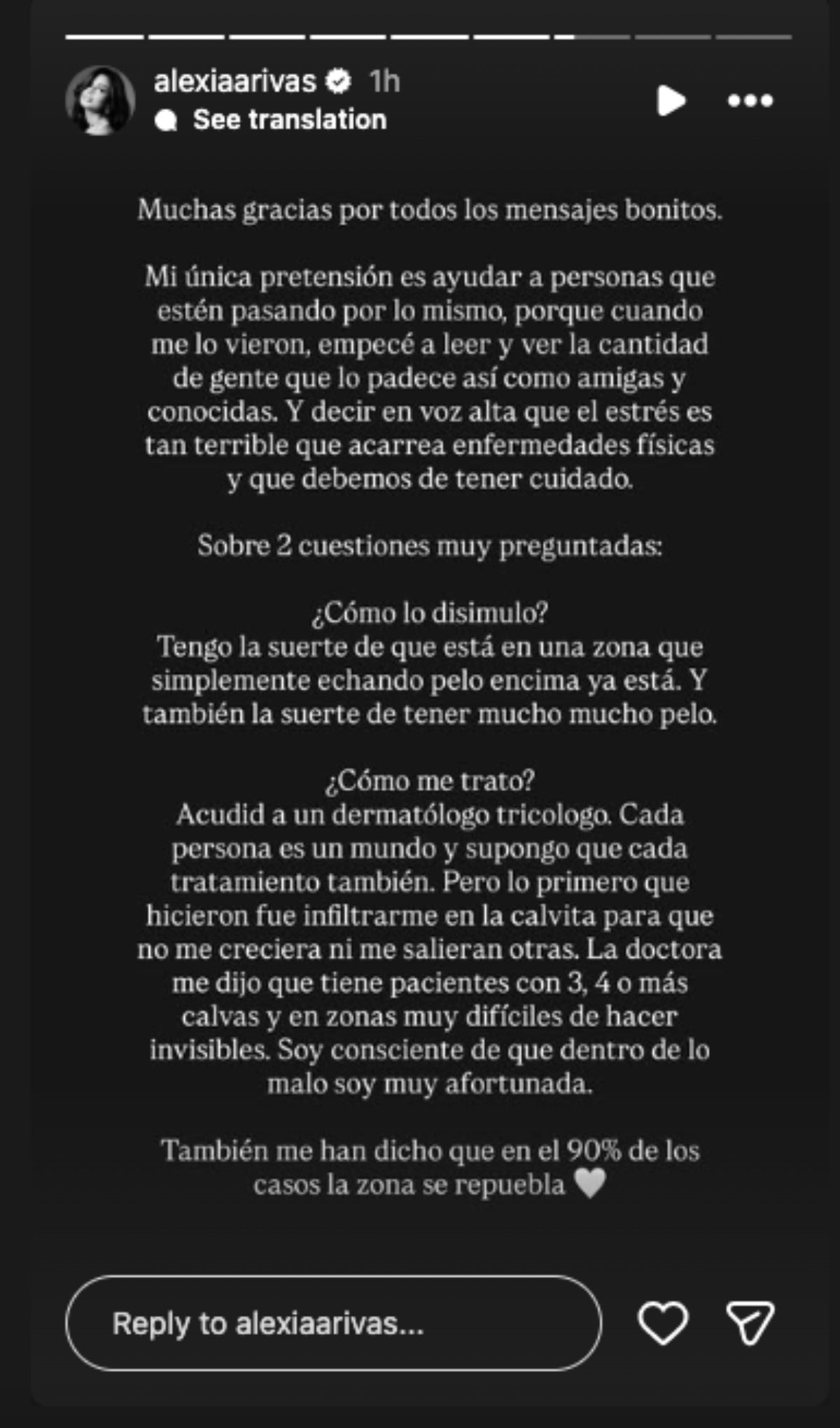 Alexia Rivas agraeix el suport dels seguidors | Instagram