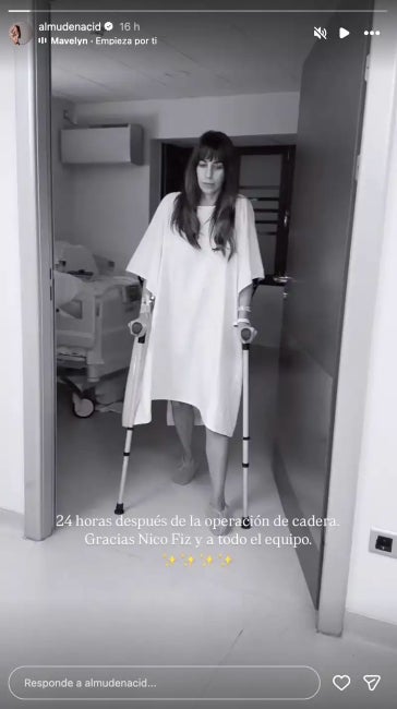 Almudena Cid, en crosses després d'una operació - Instagram