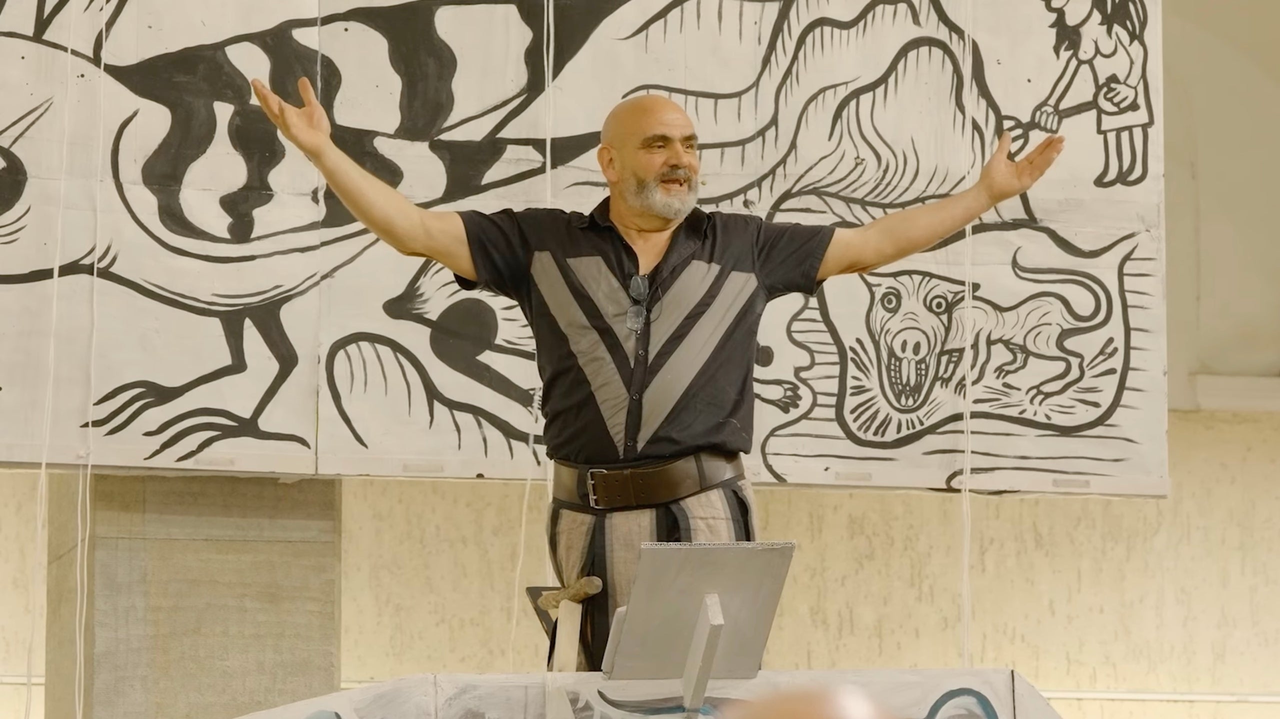 Marcel·lí Antúnez Roca, a la instal·lació 'Natura Centrum Est' / MNAC