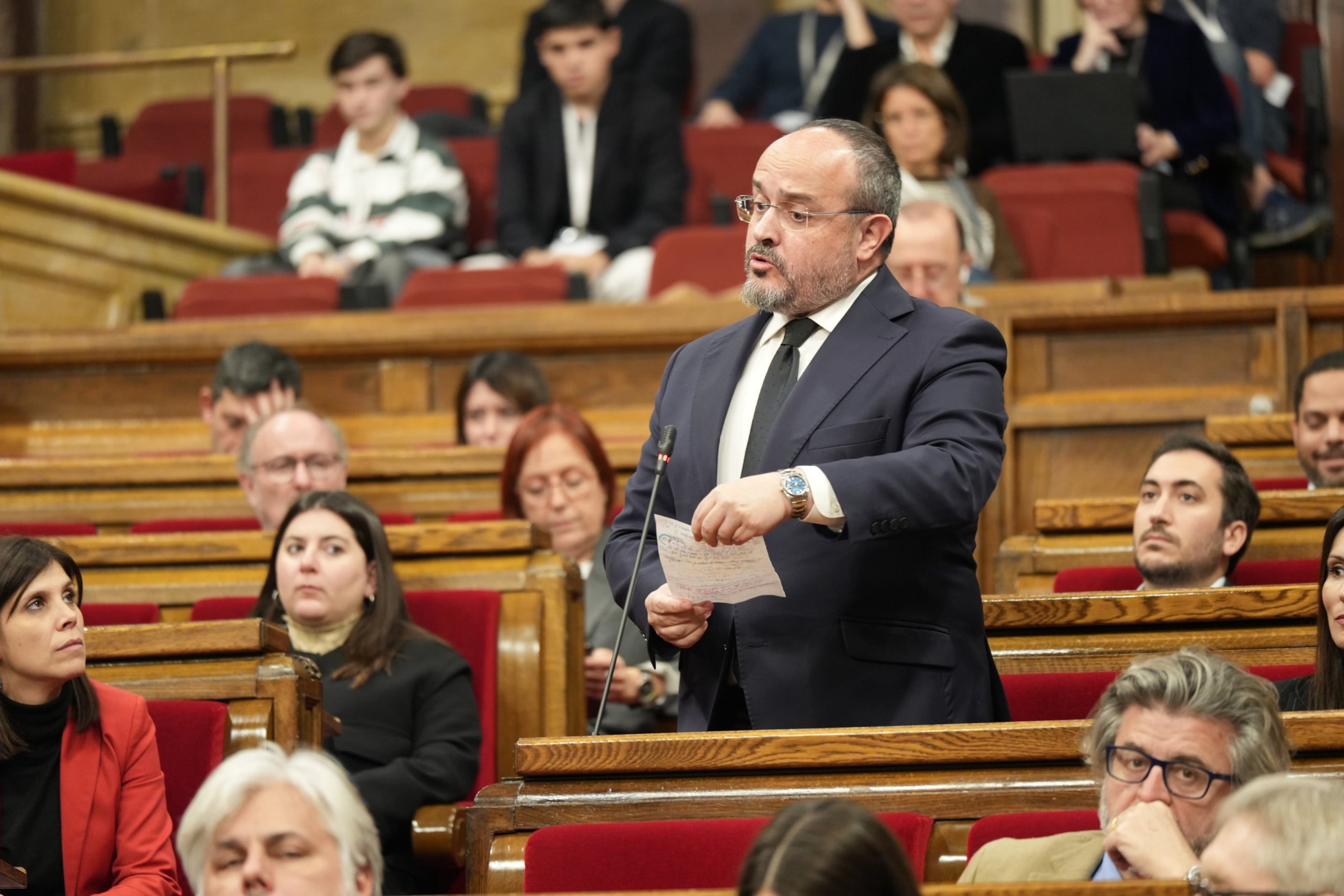 Alejandro Fernández, en un moment de la seva intervenció/Bernat Vilaró
