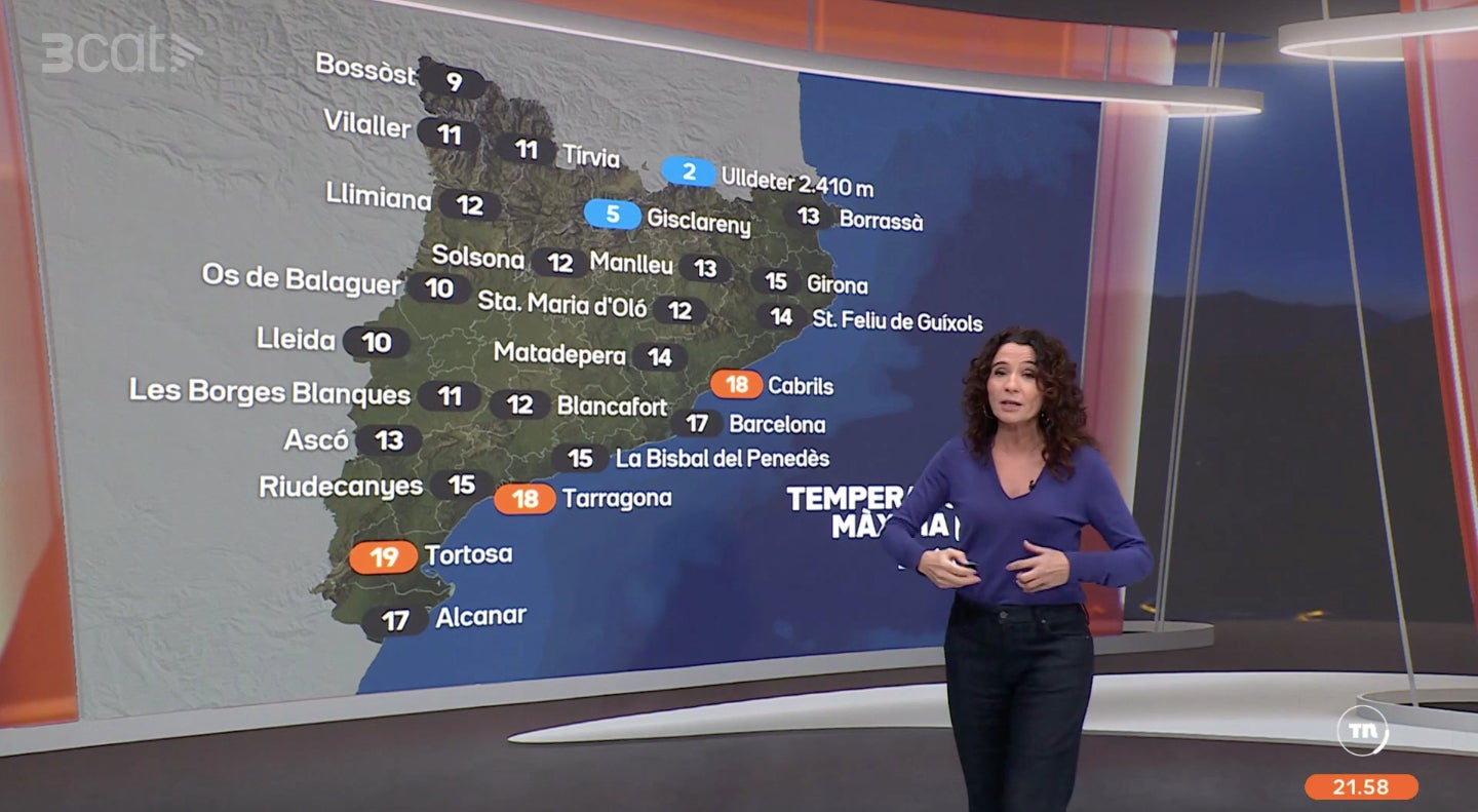 Els mapes del temps tornen a tenir colors - TV3