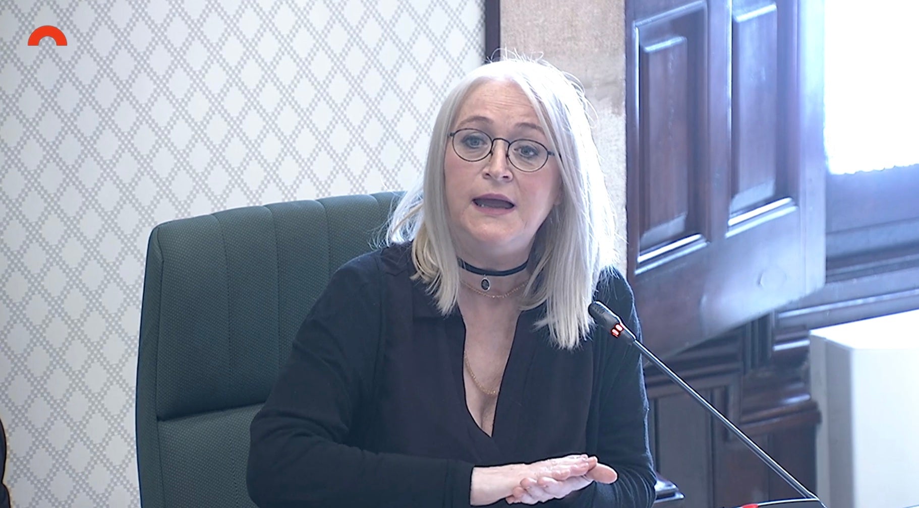 Eva Giralt, de Col·legi de Treballadors Socials en la seva compareixença al Parlament/QS