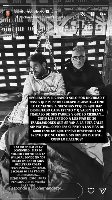 Kiko Hernández i el marit, encadenats al local - Instagram