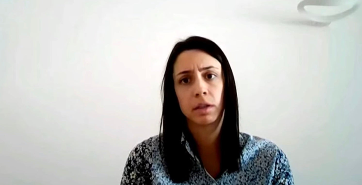 Núria Pujol Gironès, en el moment de la seva declaració