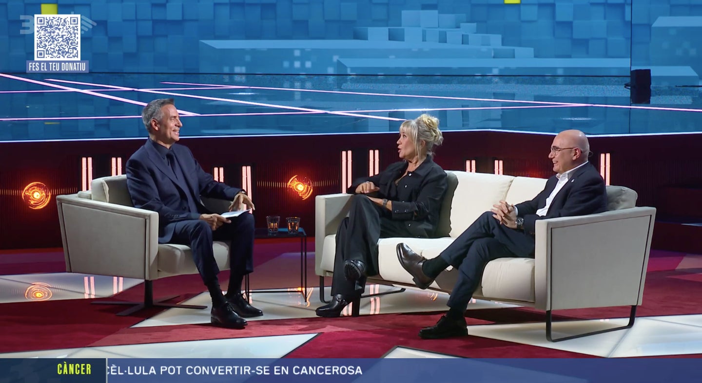 Ramon Pellicer i Julia Otero es retroben al plató de La Marató - TV3