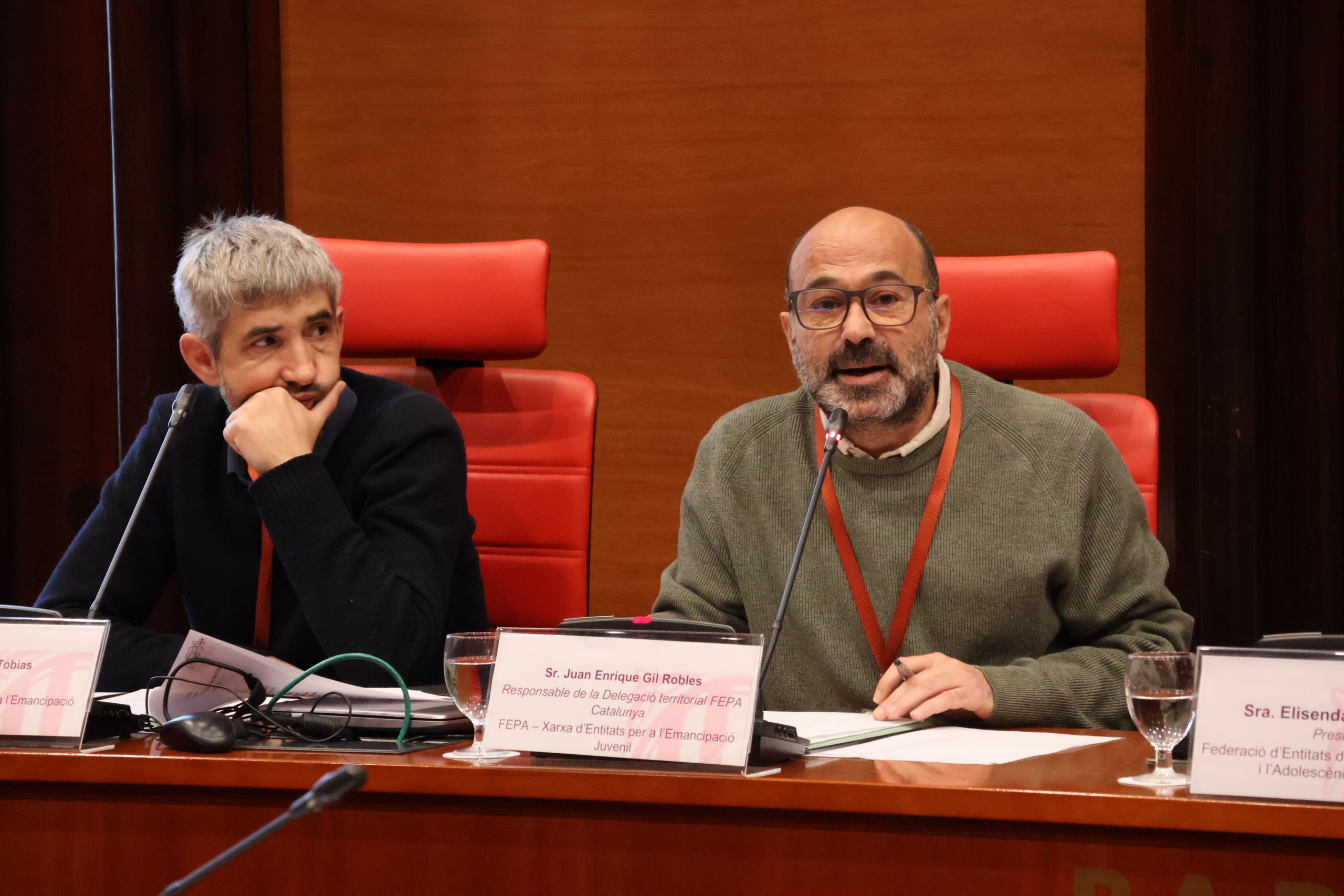 Jordi Salvia y Jose Maria Gil Robles, en la comparecencia de la comisión de la DGAIA/Parlament