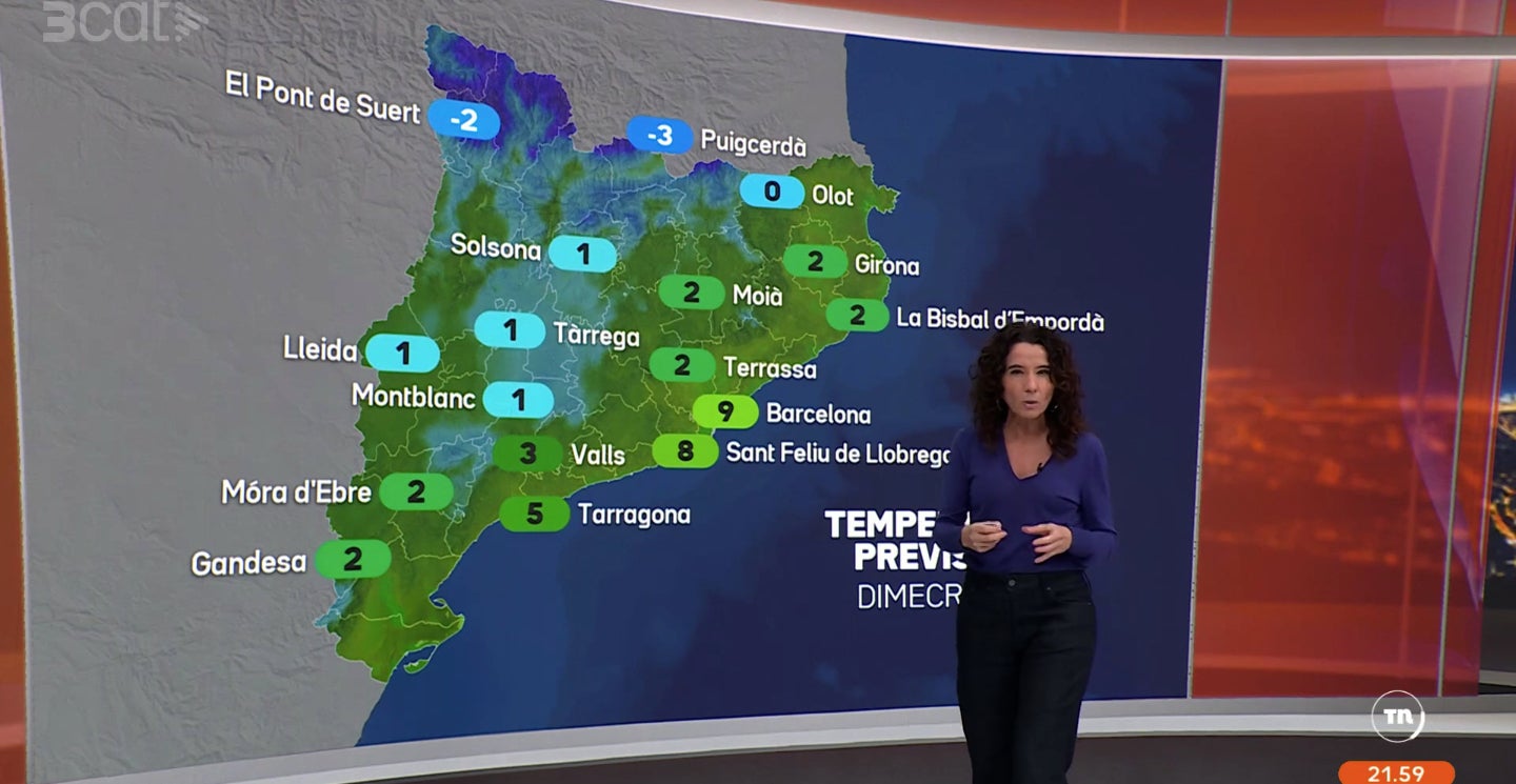 TV3 incorpora canvis nous en els mapes d'El Temps - 3Cat