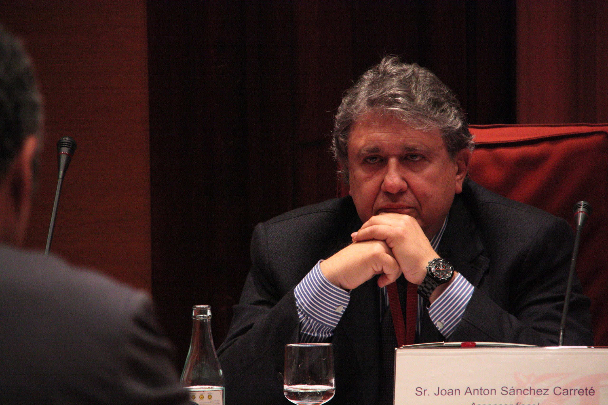 Joan Anton Sánchez Carreté, en la seva compareixença al Parlament/Rafa Garrido