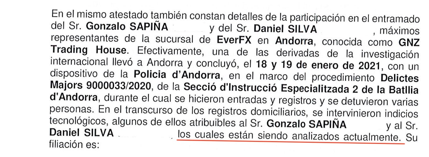 Part del darrer atestat dels Mossos, d'agost de 2025, on admeten que cinc anys després encara no han analitzat el material intervingut en el cas Forex/QS