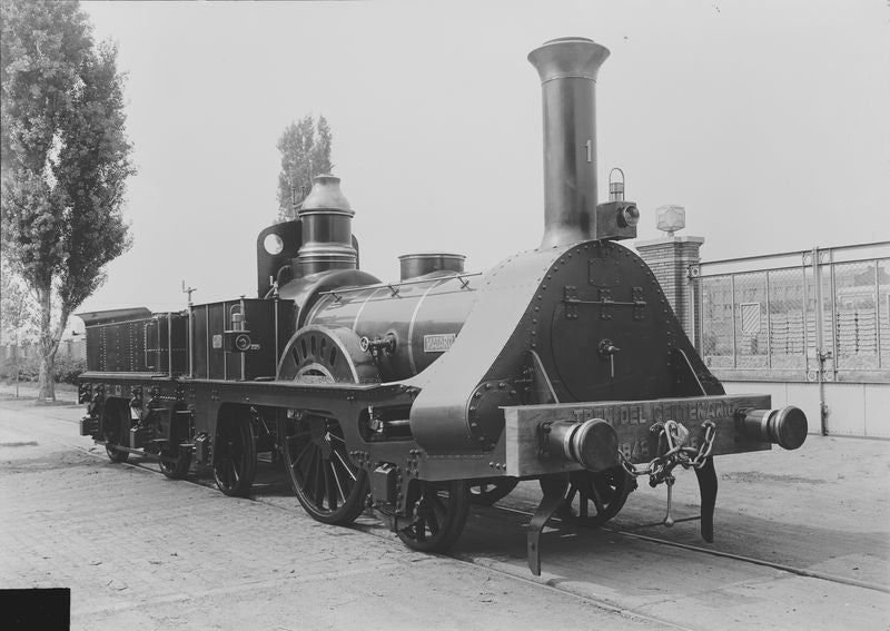 La primera locomotora de Barcelona a Mataró/Arxiu Nacional de Catalunya