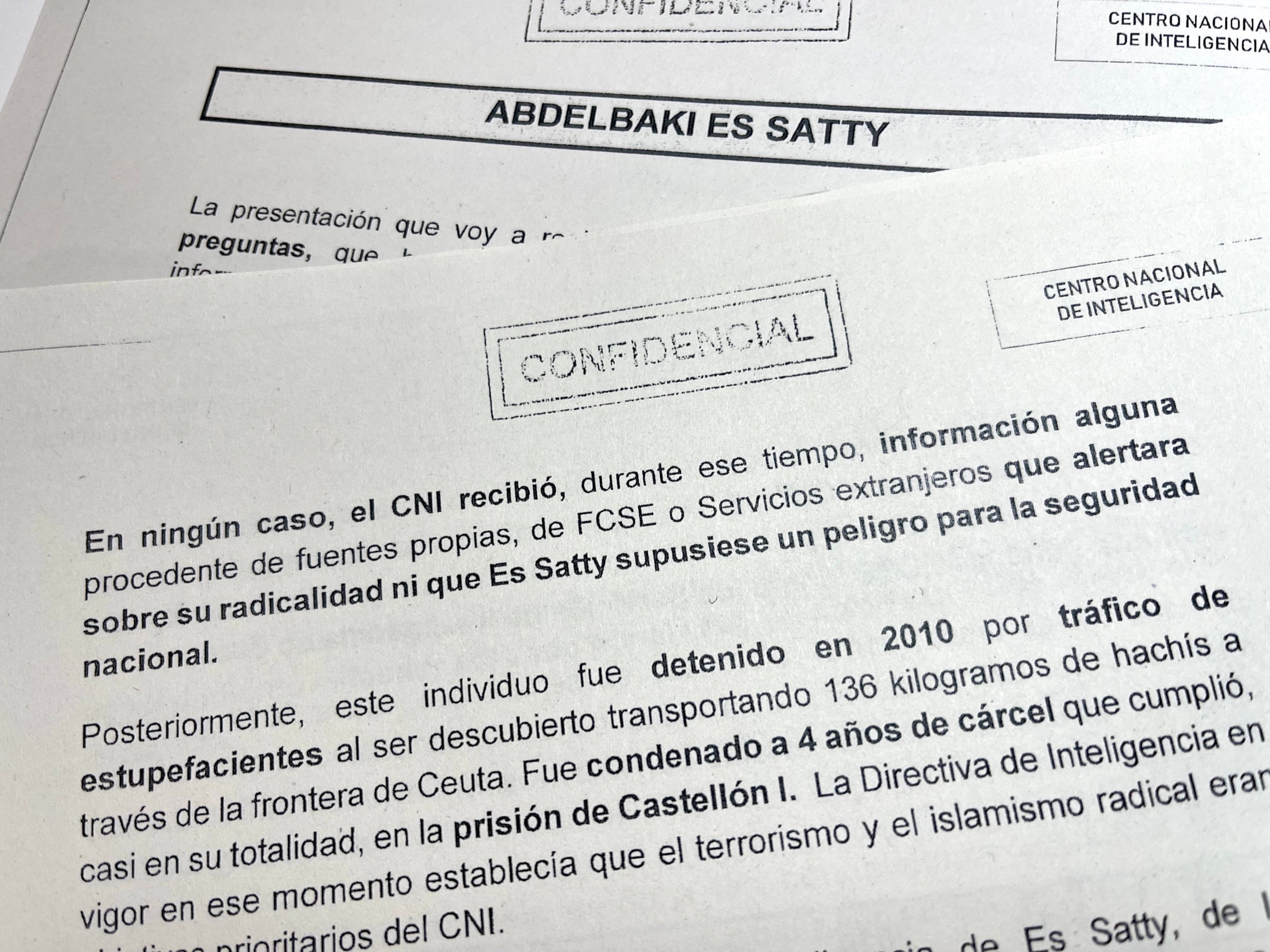 Parte del informe confidencial sobre Es Satty elaborado por el CNI/QS